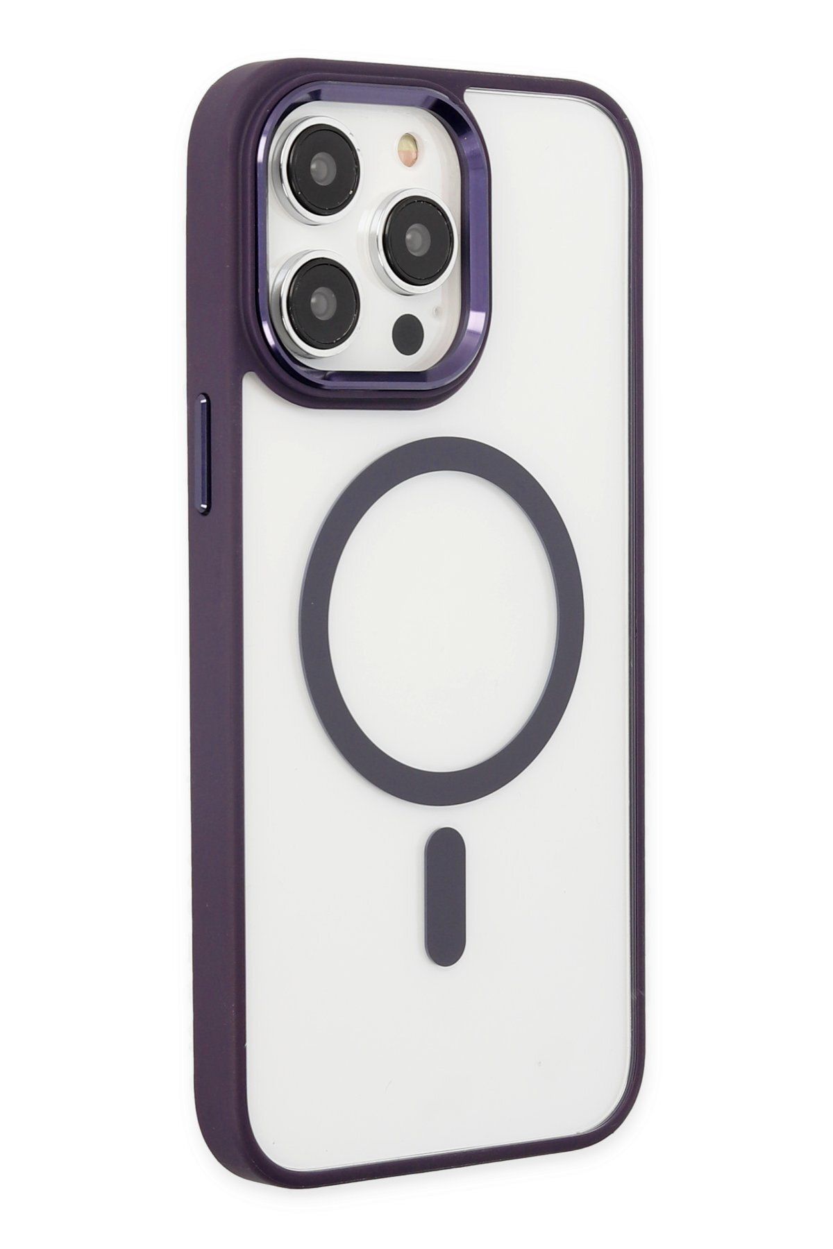 NewFace iPhone 14 Pro Max Kılıf Room Magneticsafe Silikon - Derin Mor GLSTD