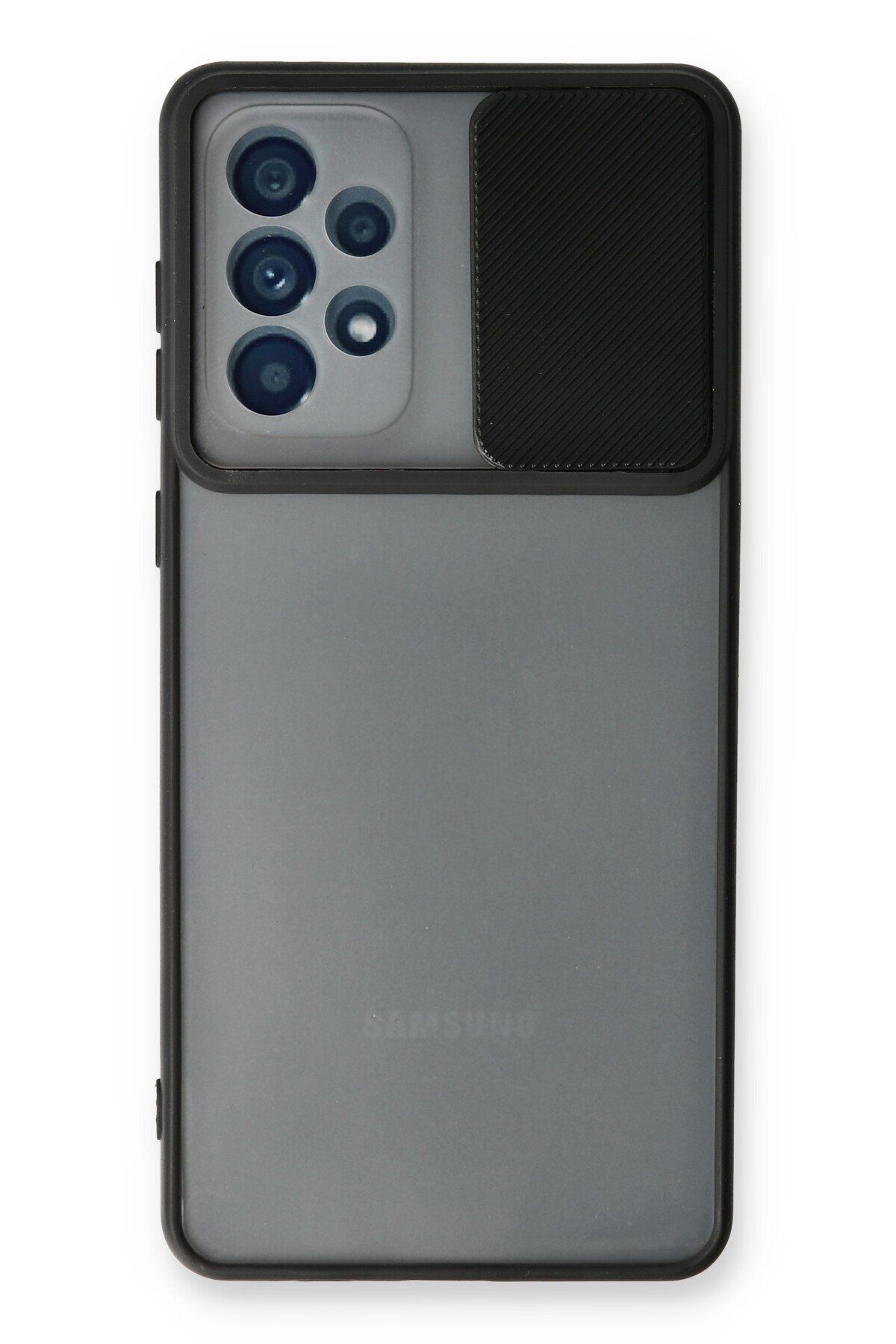 NewFace Samsung Galaxy A33 5G Kılıf Palm Buzlu Kamera Sürgülü Silikon - Siyah GLSTD