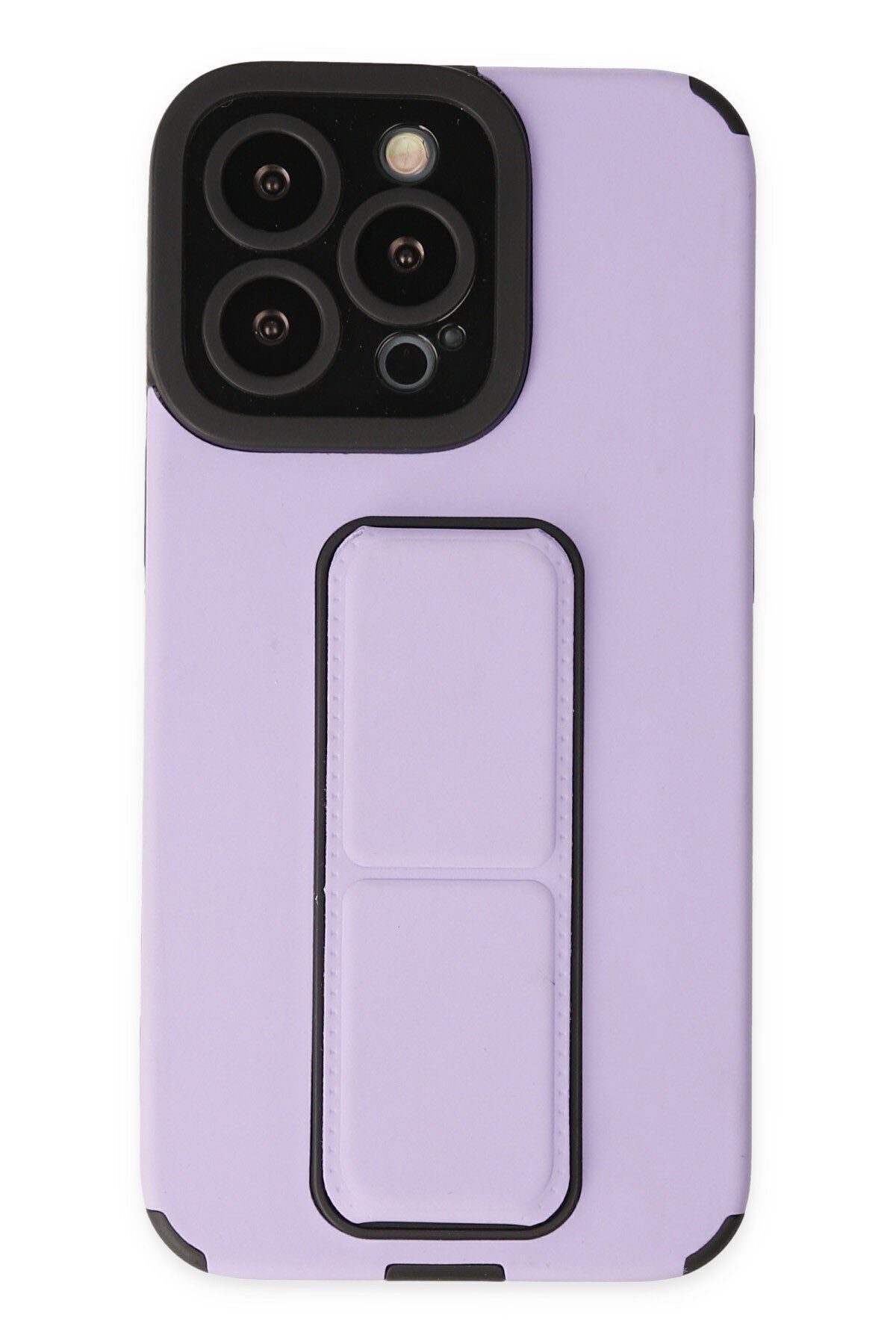 NewFace iPhone 14 Pro Max Kılıf Mega Standlı Silikon - Lila GLSTD