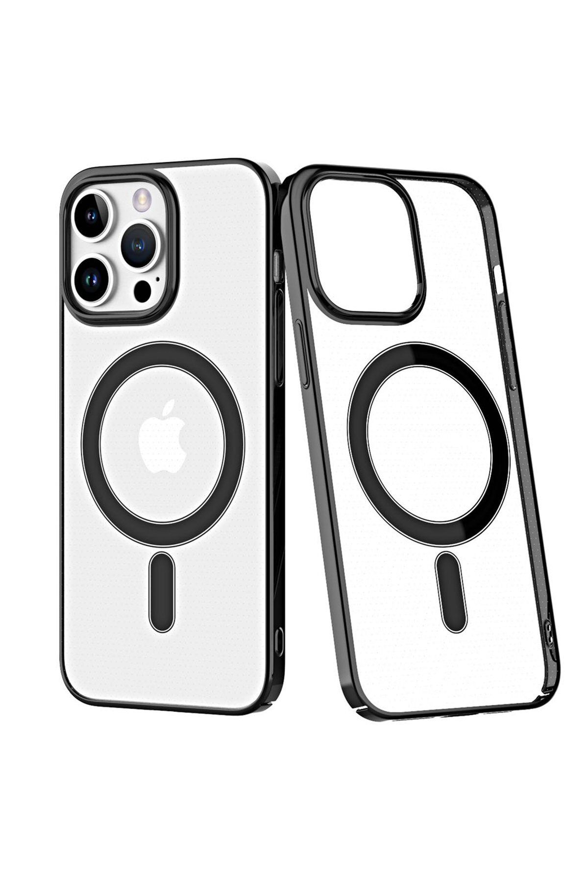 NewFace iPhone 14 Pro Max Kılıf Element Magneticsafe Sert Kapak - Siyah GLSTD