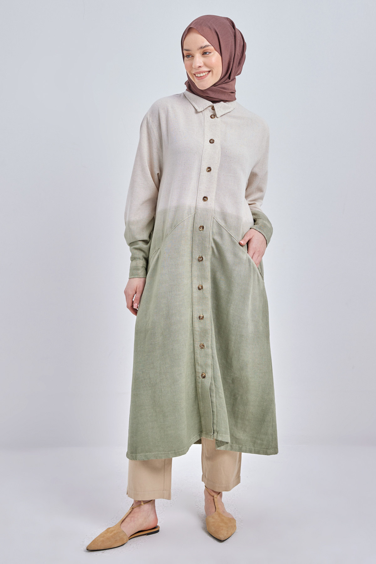 ALLDAY-Defne Gradient Linen Shirt Tunic 2