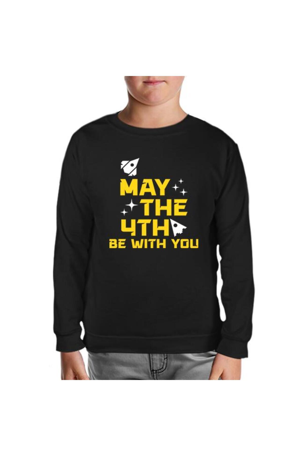 Lord T-Shirt-May The Fourth With Ships And Stars Black Kids Sweatshirt 1