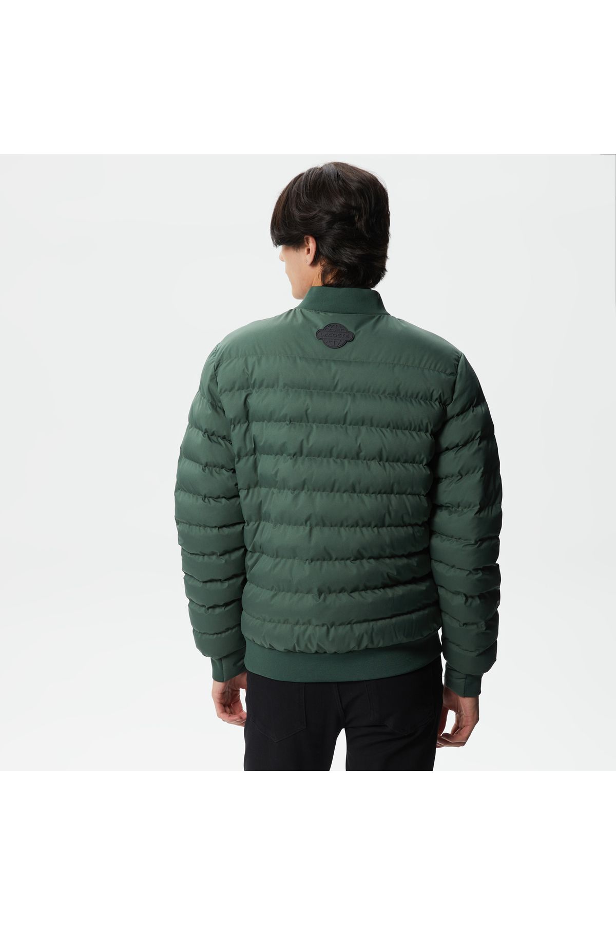 کاپشن سبز مردانه مانتو خاکی لحاف یقه قاضی Lacoste