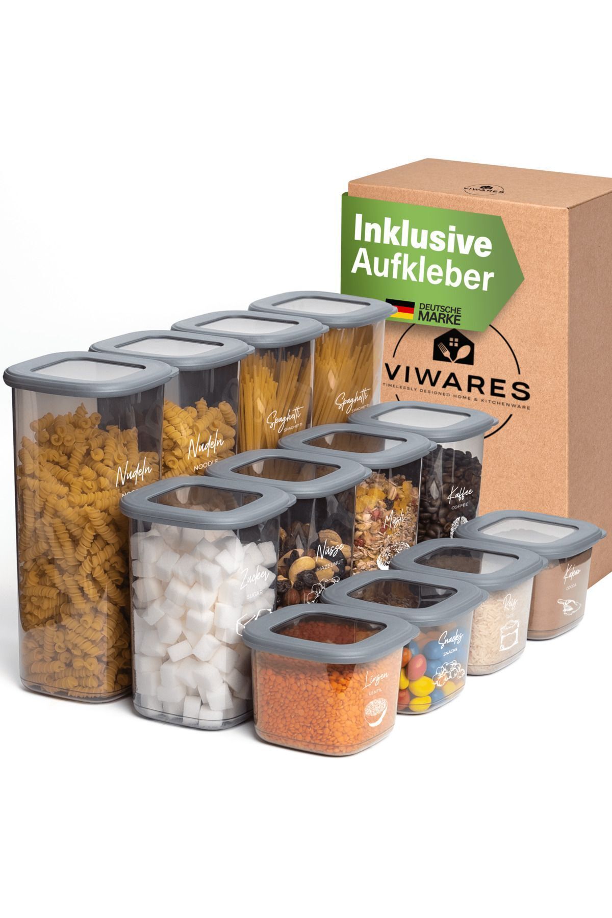 Viwares-Vorratsdosen mit Deckel luftdicht | 12er Set Vorratsdosen 6