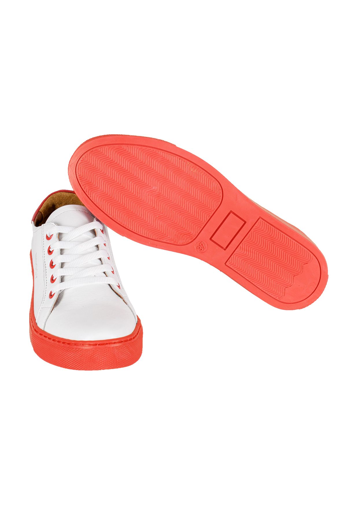 NOOSY-Tenis unisex roșu din piele naturală 3