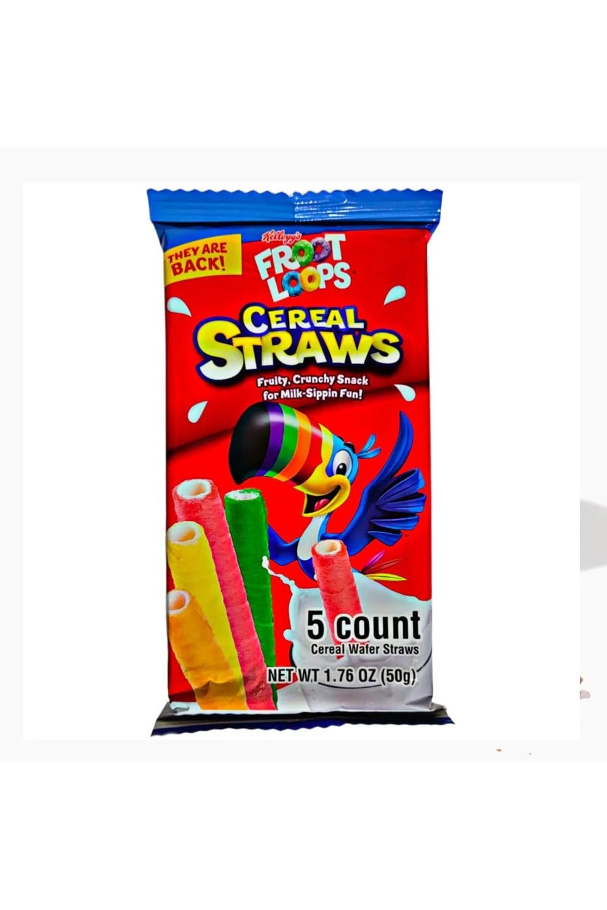 Kellogg's Froot Loops Cereal Straws 5 Count 50g