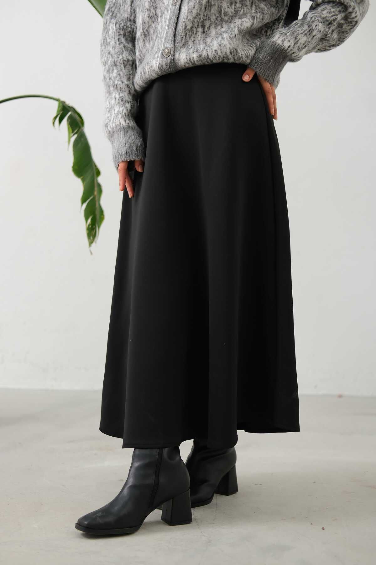 دامن سیاه زنانه حجاب زنگ پارچه ای lurex moda