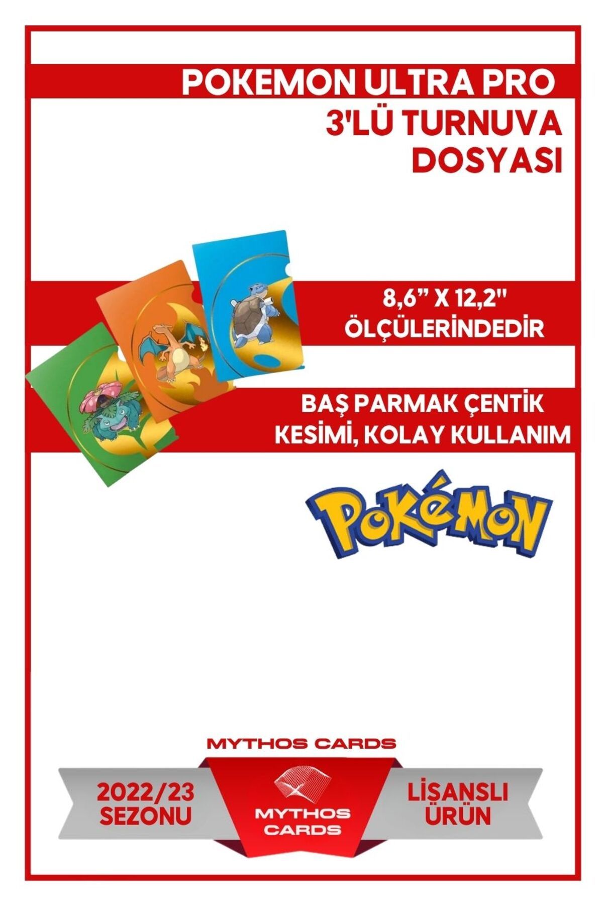 Mythos Cards-Ultra Pro Pokemon - 3-Piece Tournament File Set 1