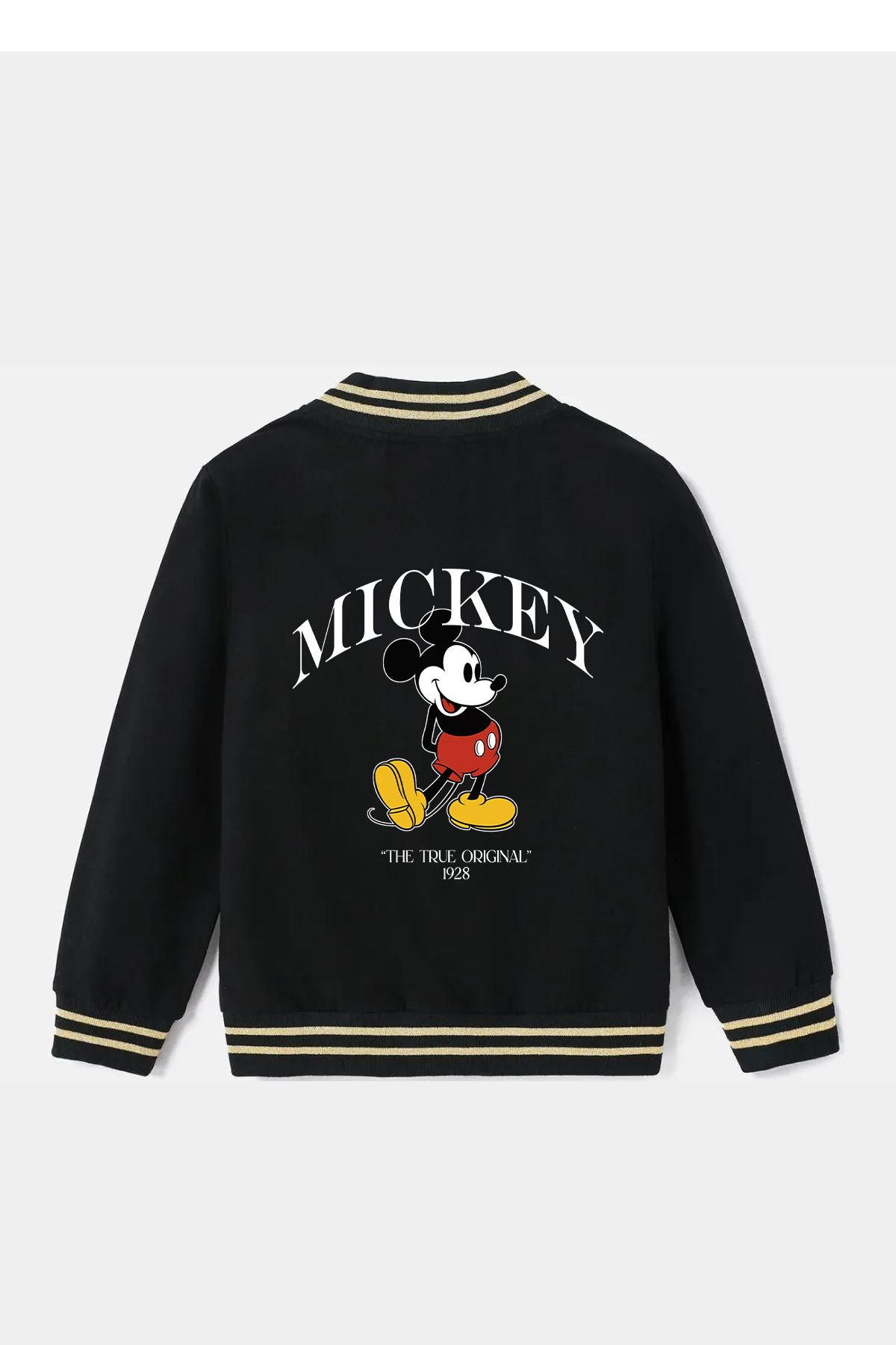 CC STORE Mickey Ön ve Sırt Baskılı Çocuk Kolej Ceketi Kalın 3 İplik