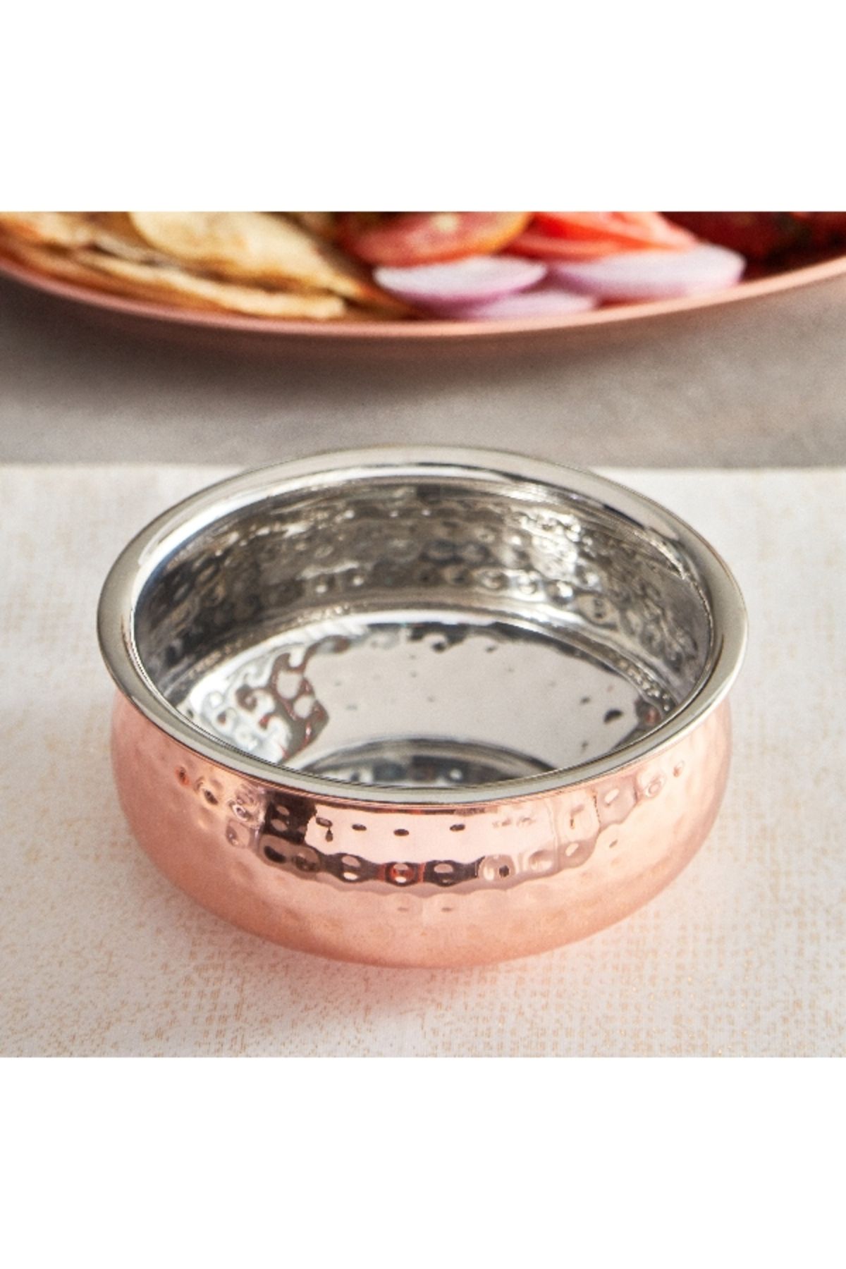 Home Box-Copper Shine Serving Vessel with Hammered Finish - 25 cm 2