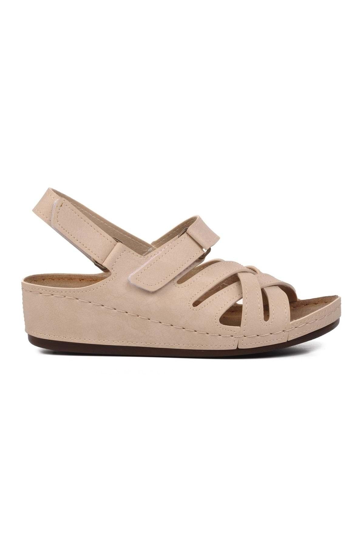 KOCAMANLAR Sandale De Damă Aryan 09-985 D.r Beige - Recomandate Și Ortopedice Femeie - 37