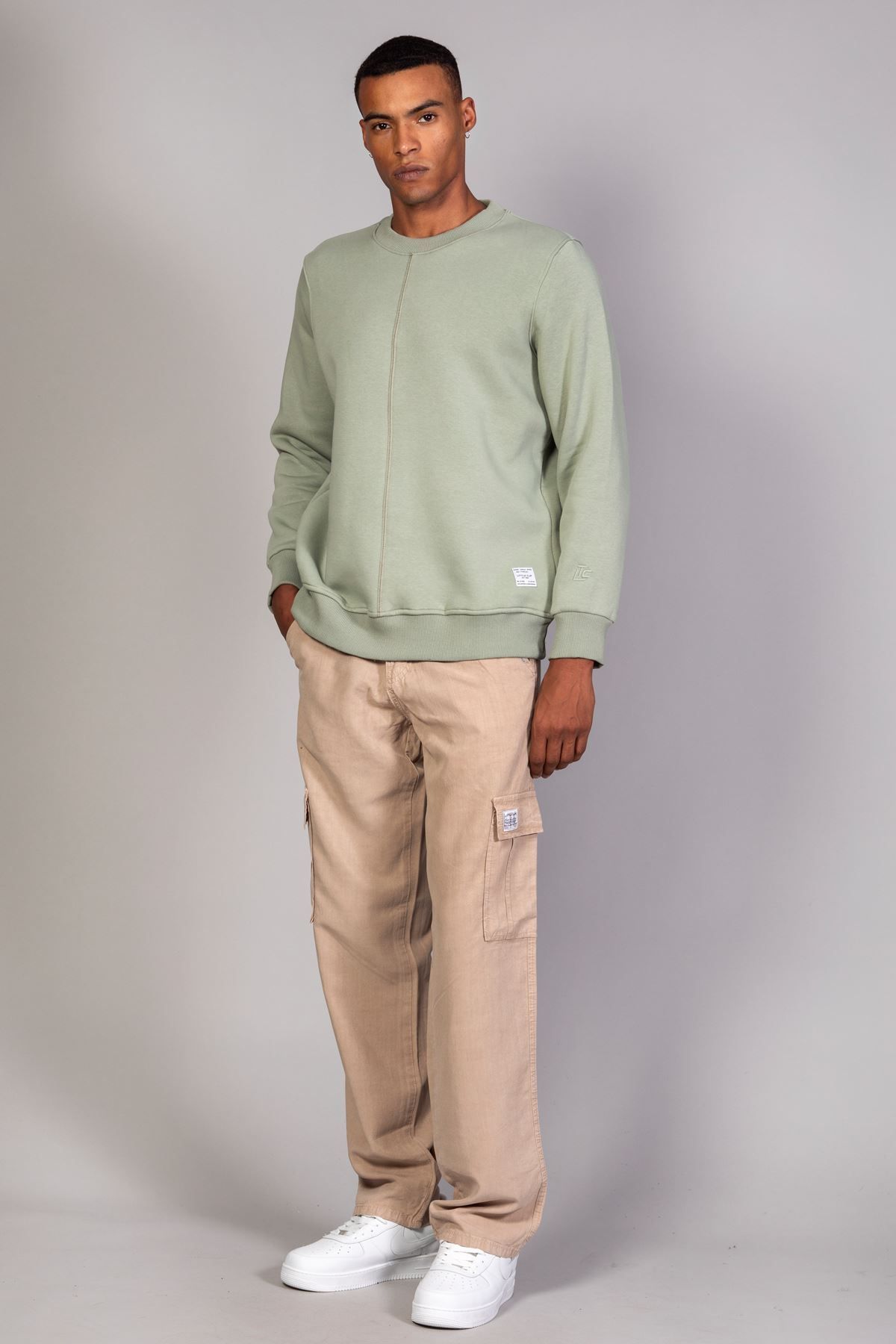 سویشرت سبز مردانه پارچه نرم به طور منظم و مناسب یقه آب LTC Jeans