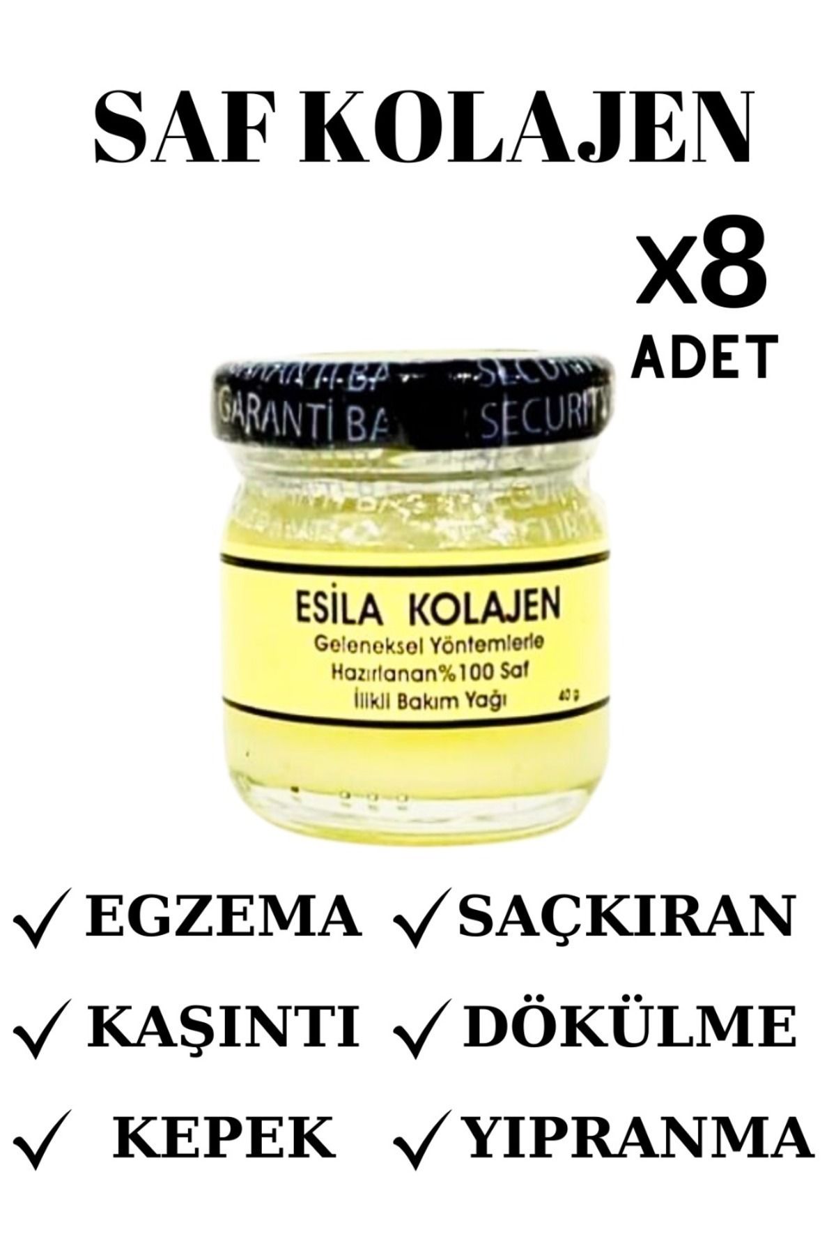 ESİLA KOLAJEN %100 Saf Ilik Yağı Bakımı - 8 Adet 40 Ml -saç Dökülmesine Mucize Etki -aylık Kür