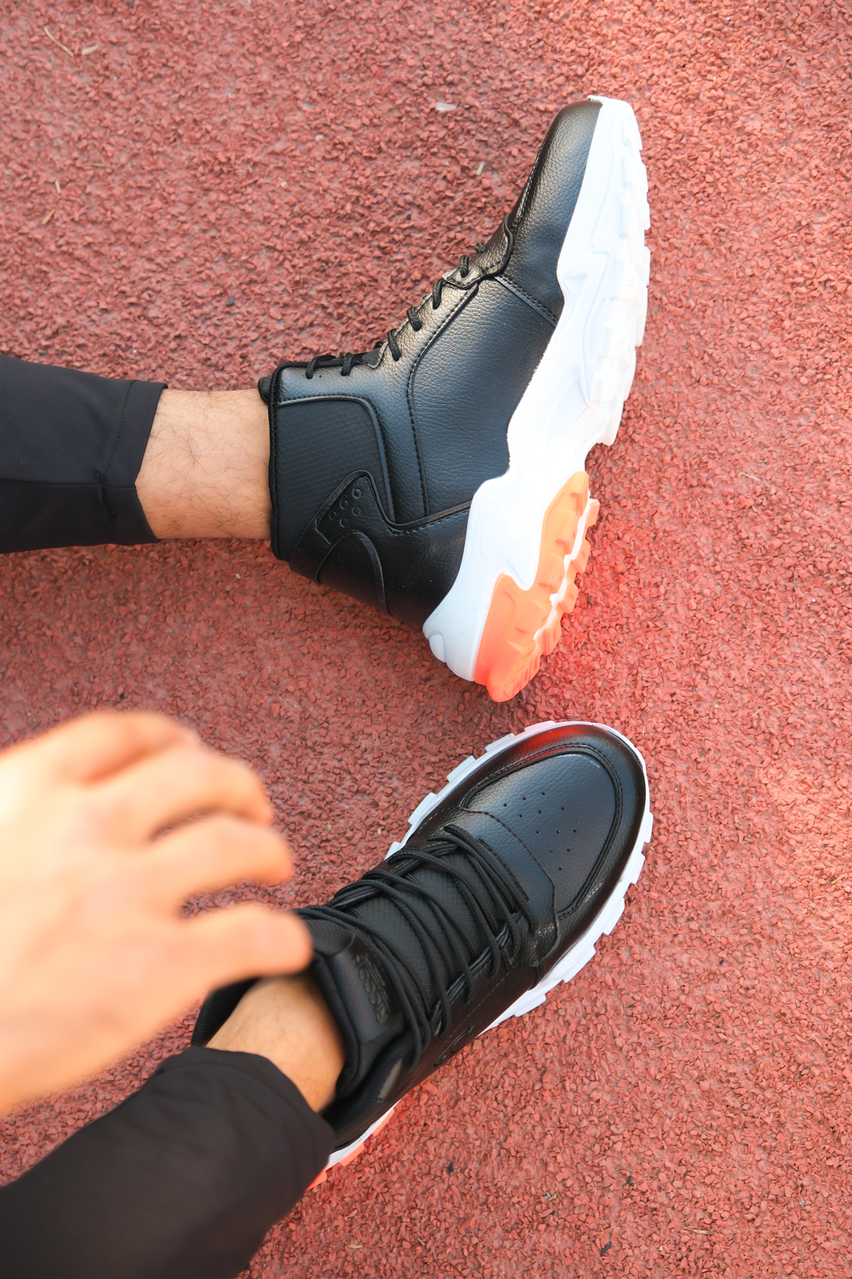 Riccon Siyah Beyaz Turuncu Unisex Sneaker Bot 0012108 görsel 3