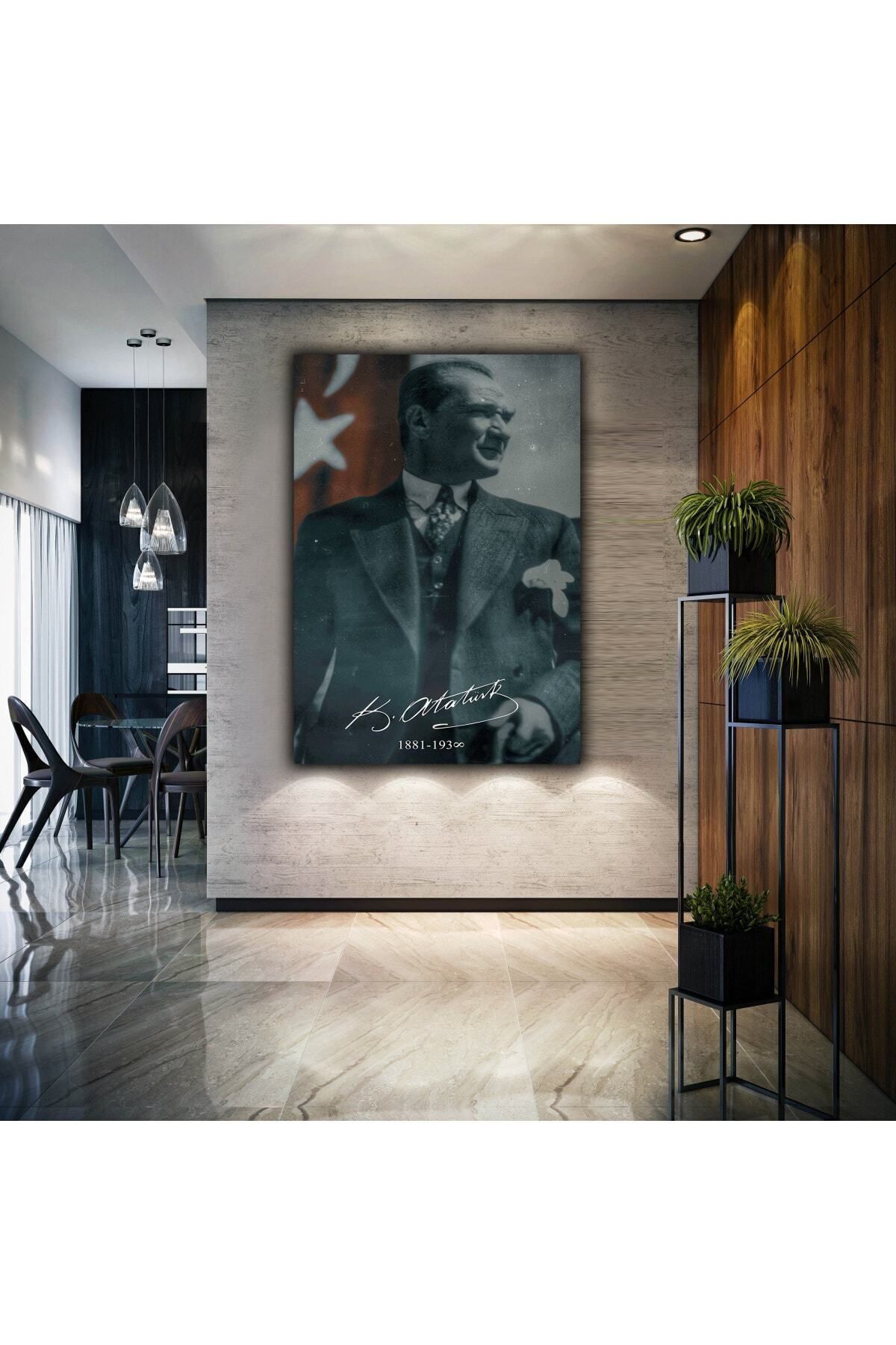 Vividale Atatürk Modelli Dekoratif Şık Kanvas Tablo