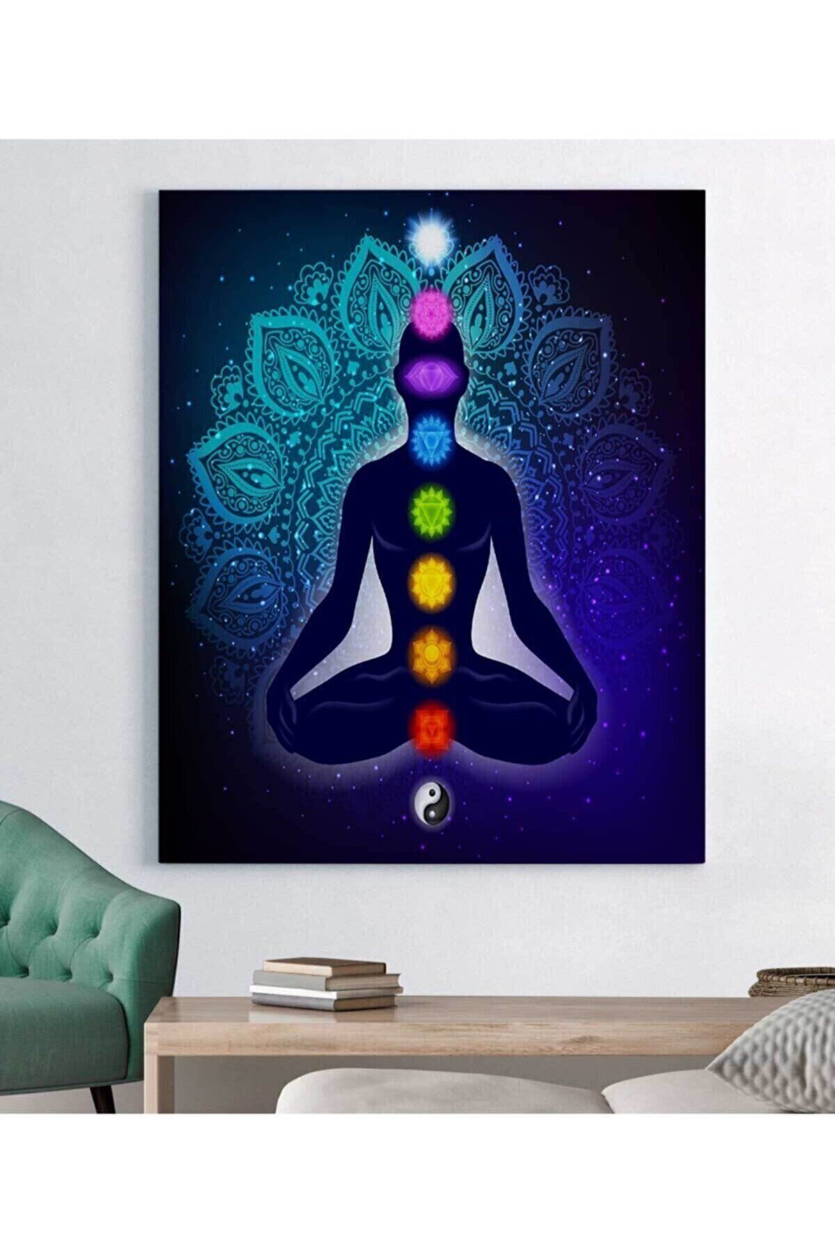 Vividale Hint Buda Meditasyon 7 Çakra Yoga Spor Kanvas Tablo