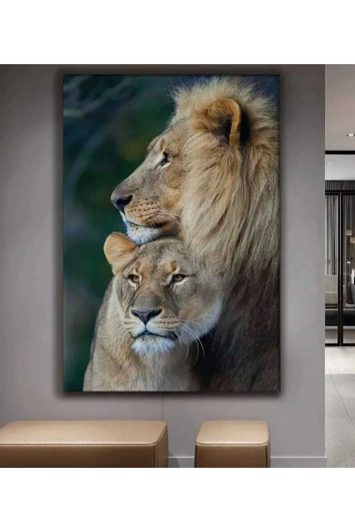Vividale Lion Love Dekoratif Kanvas Tablo
