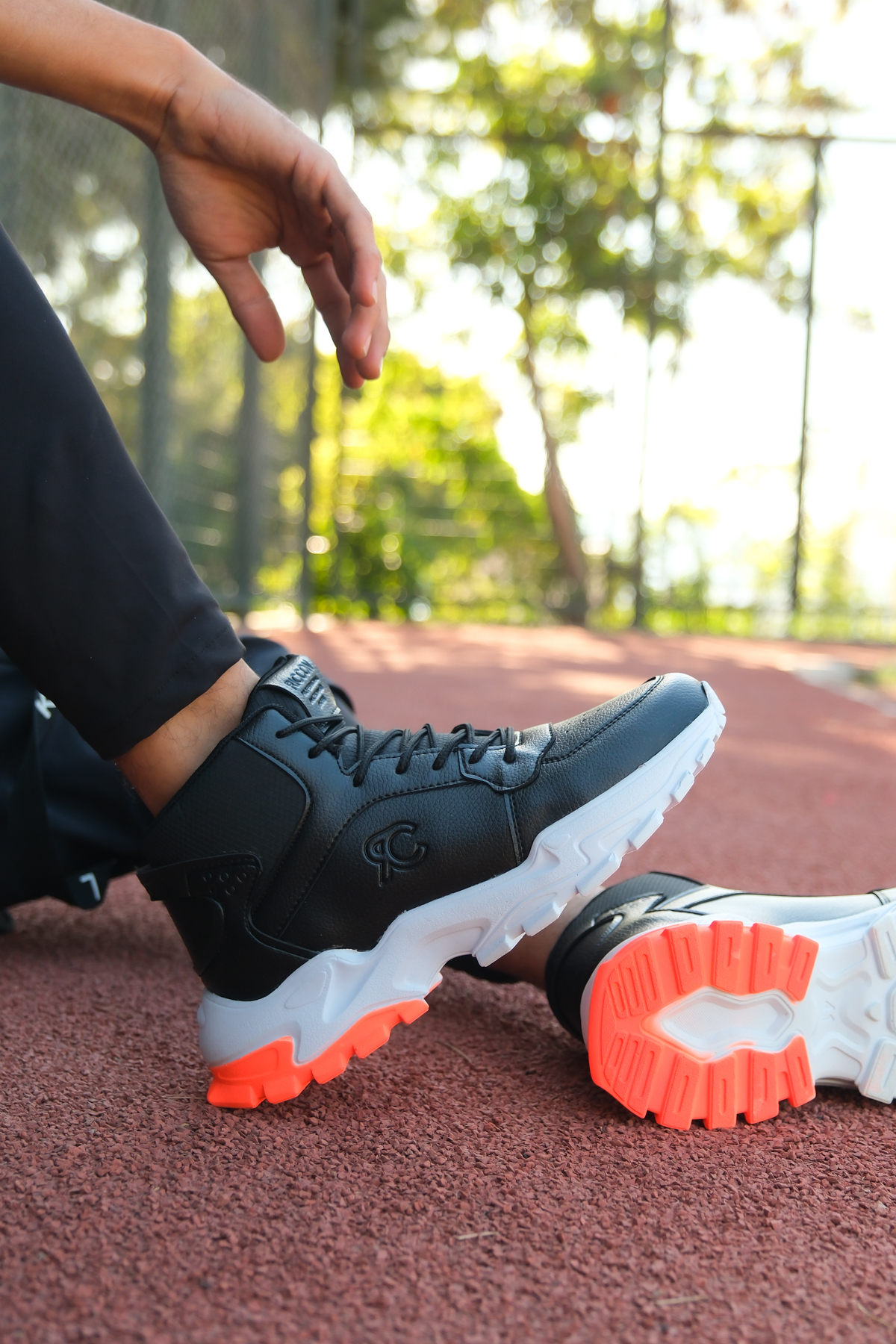 Riccon Siyah Beyaz Turuncu Unisex Sneaker Bot 0012108 görsel 4