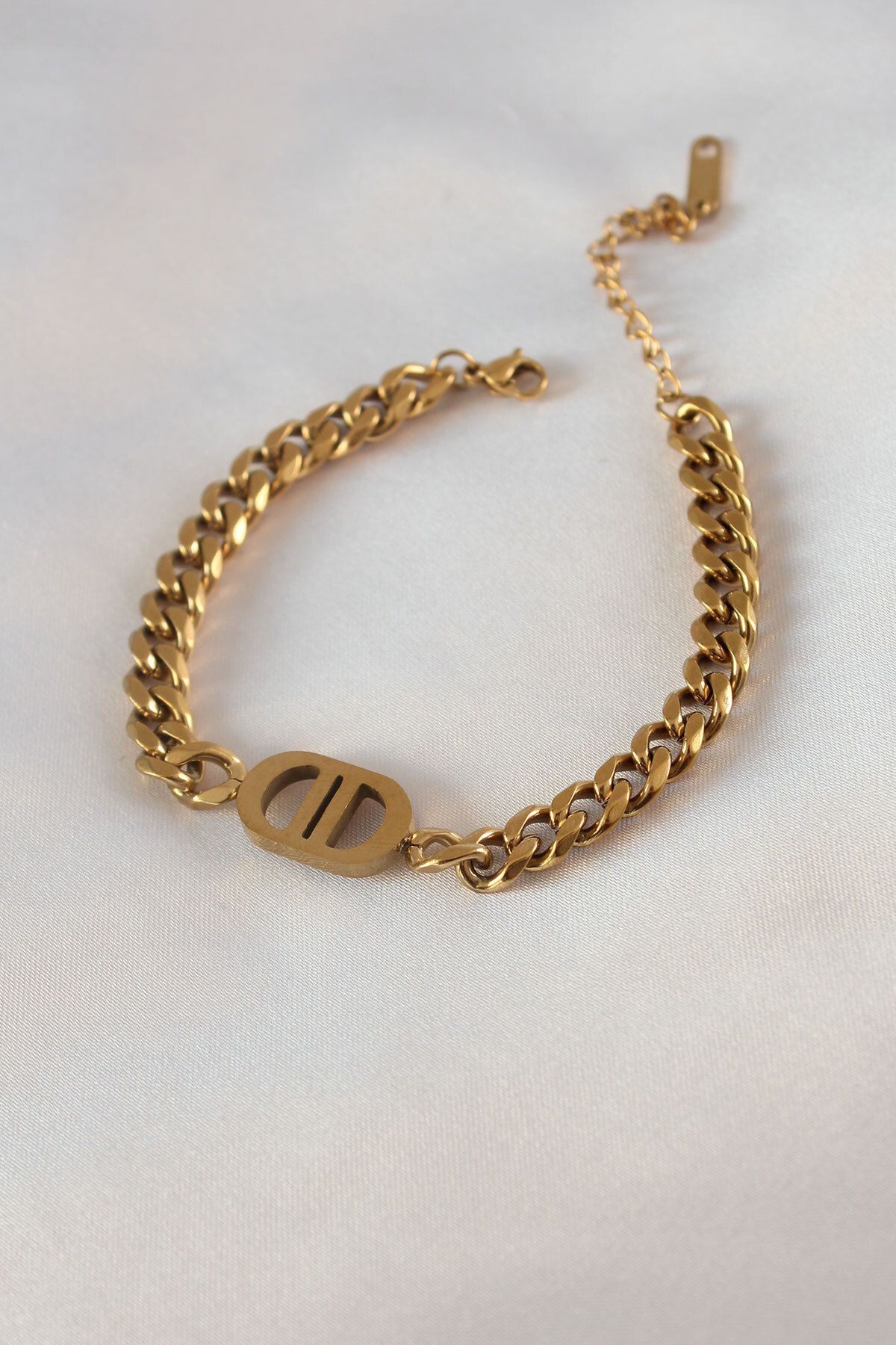 BZK ACCESSORİES 316L Çelik Gold Renk Zincir Model Kadın Bileklik