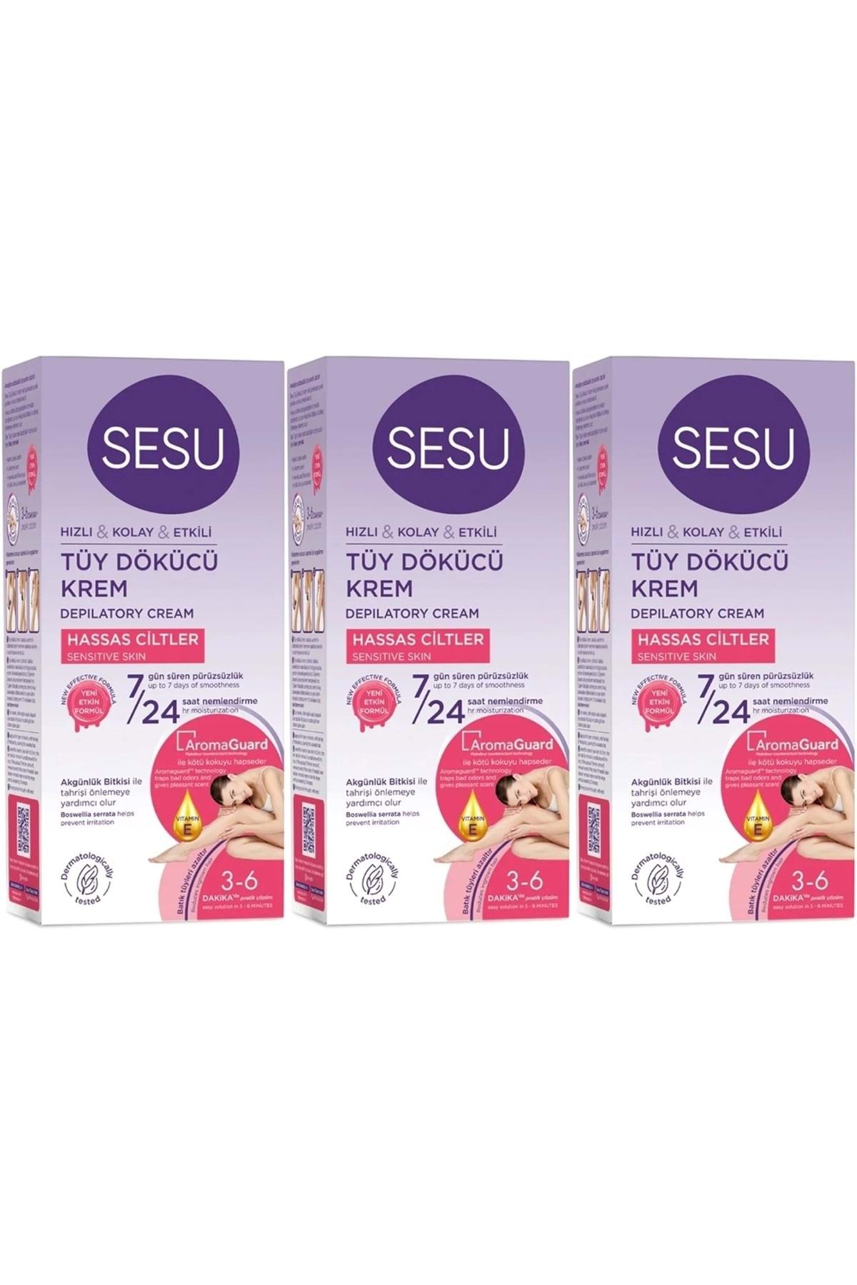 Tüy Dökücü Krem 40ML Hassas Ciltler/Sensitive (3 Lü Set)