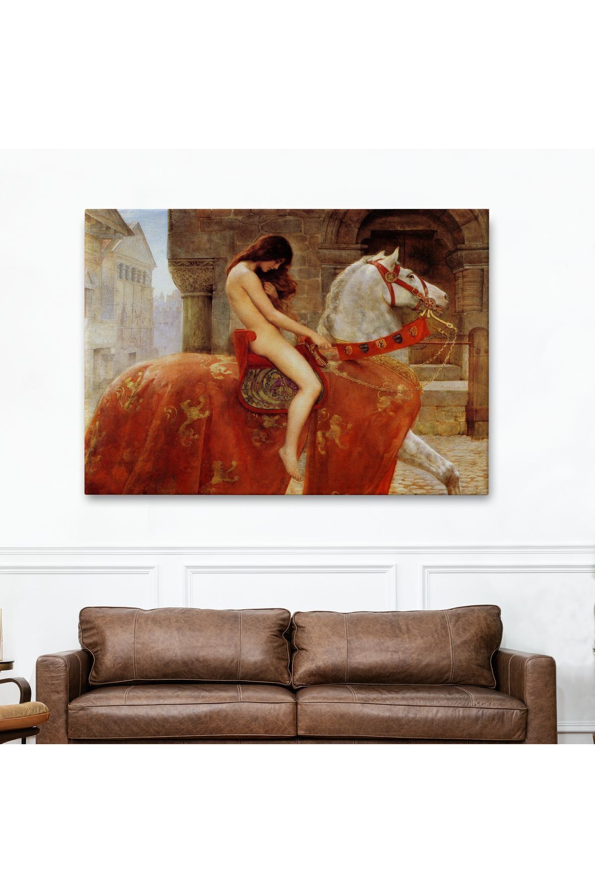 Vividale Lady Godiva Tablosu - At Üstünde Çıplak Kadın-6583