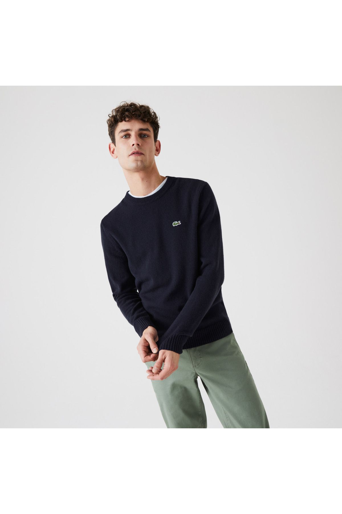 پلیور آبی مردانه دوچرخه سواری آستین بلند مناسب Lacoste