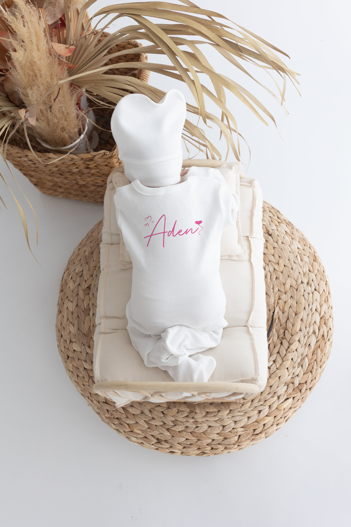 Bebe wini %100 Pamuk Baskılı 11’li İsimli Hastane Çıkışı MN72-PARLA PEMBE fotoğrafı 3 (önizleme)