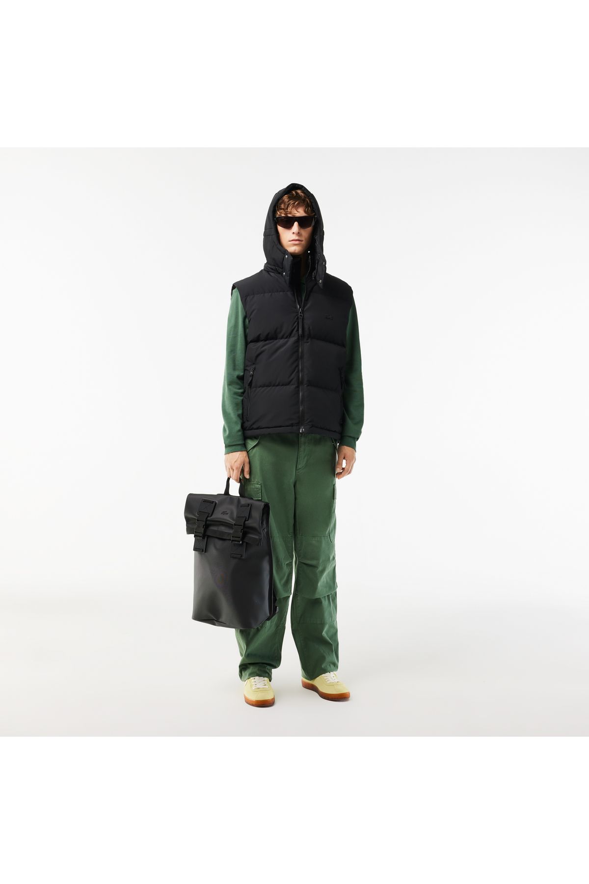 جلیقه مشکی مردانه سیاه کاپیتون اورجینال Lacoste