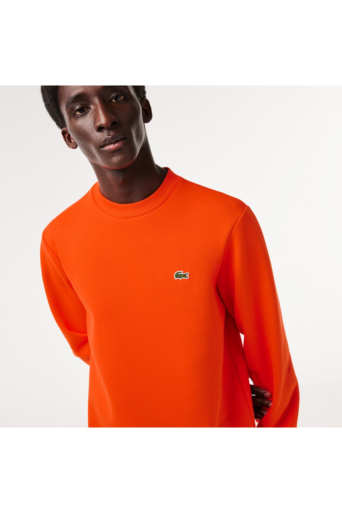 سویشرت نارنجی مردانه پیراهن قرمز دوچرخه سواری کلاسیک مناسب Lacoste