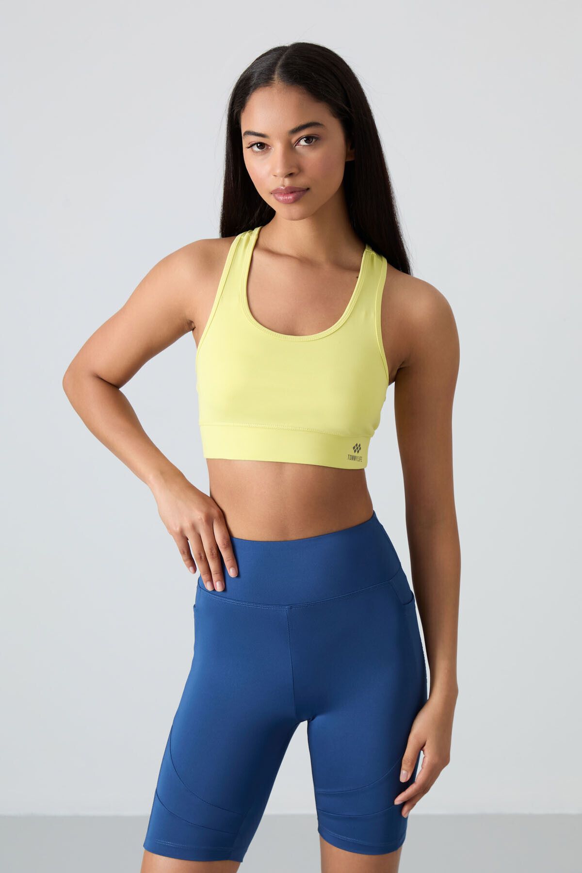 TOMMY LIFE-Lemon Back Detailed Tight Fit U-Neck Women's Sports Bustier - 97120 4