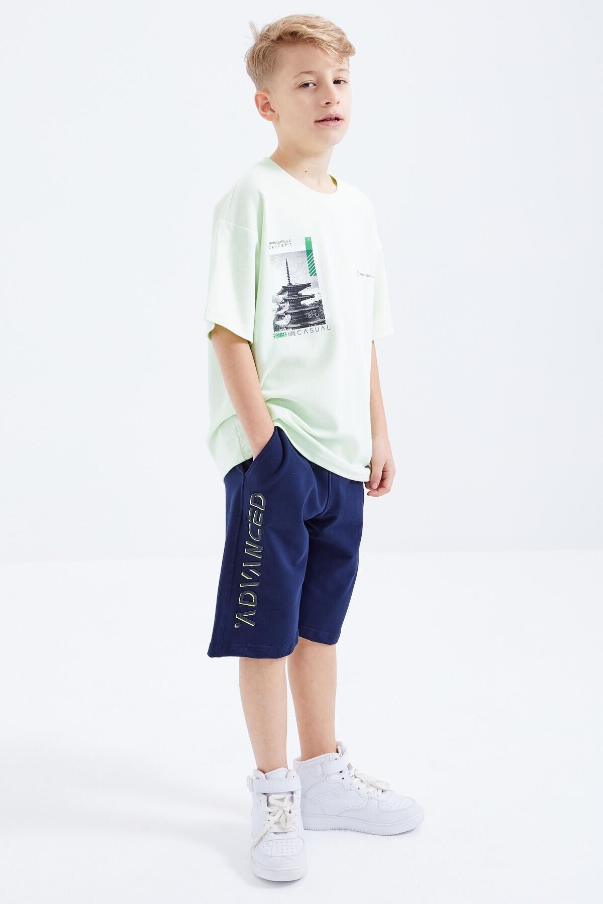 TOMMY LIFE-Indigo Summer Embroidered Lace-Up Boy's Shorts - 10881 7