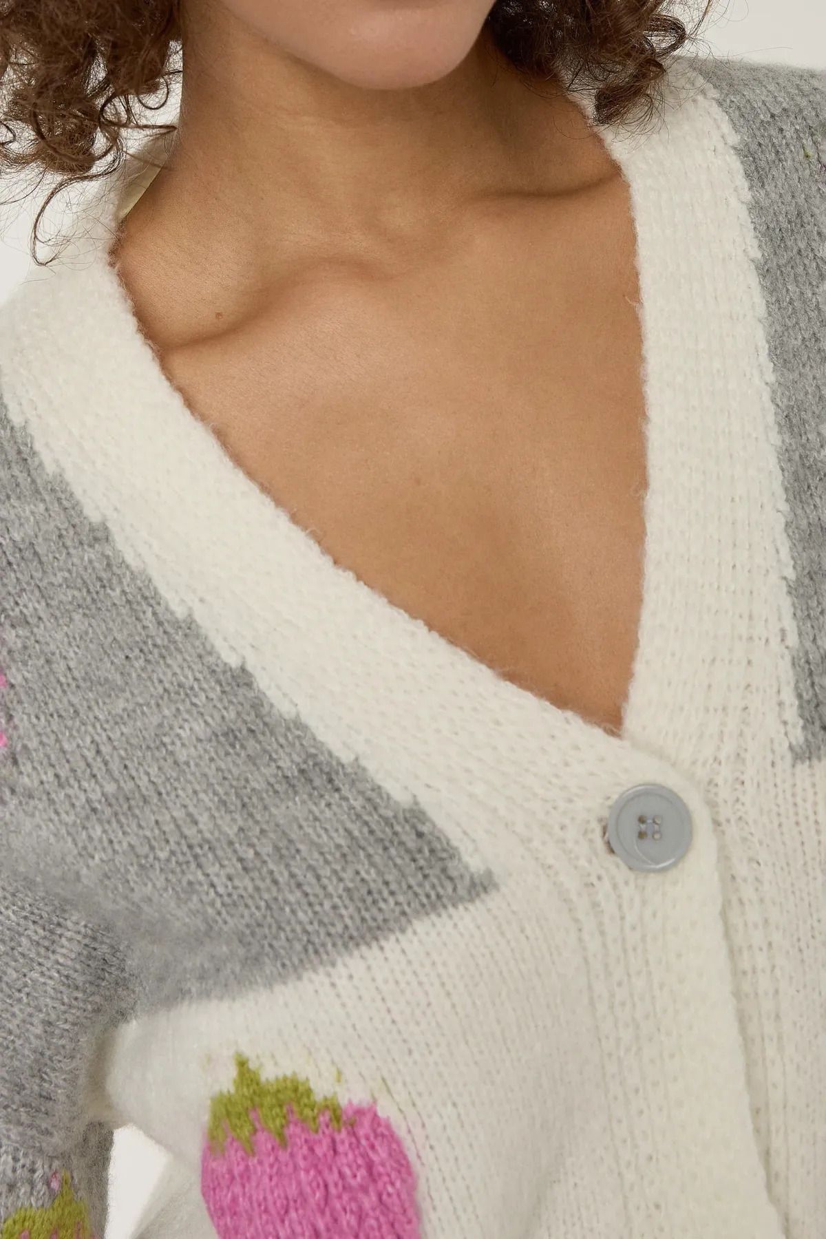 Hiccup-Oversized Strawberry Patterned Cardigan 5