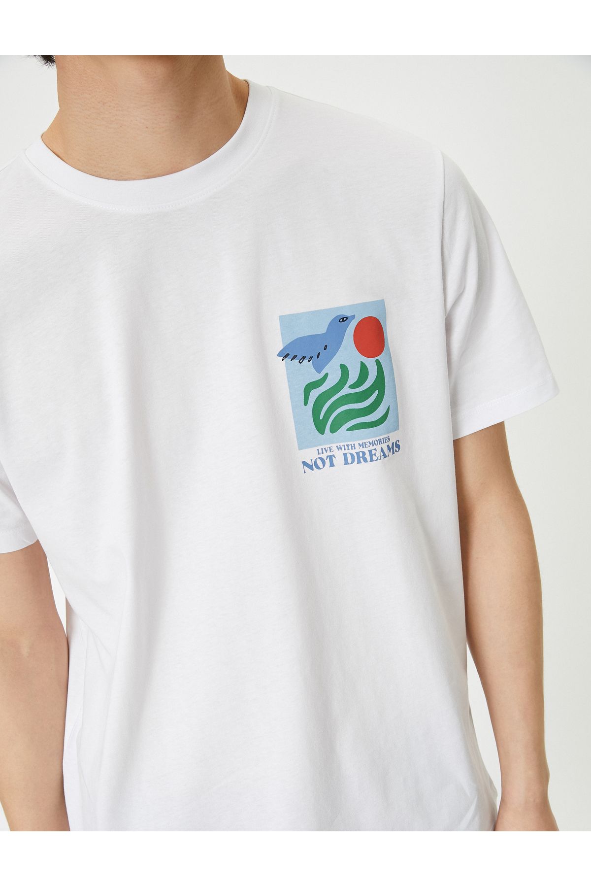 Koton-Printed T-Shirt Crew Neck Short Sleeve Cotton 5