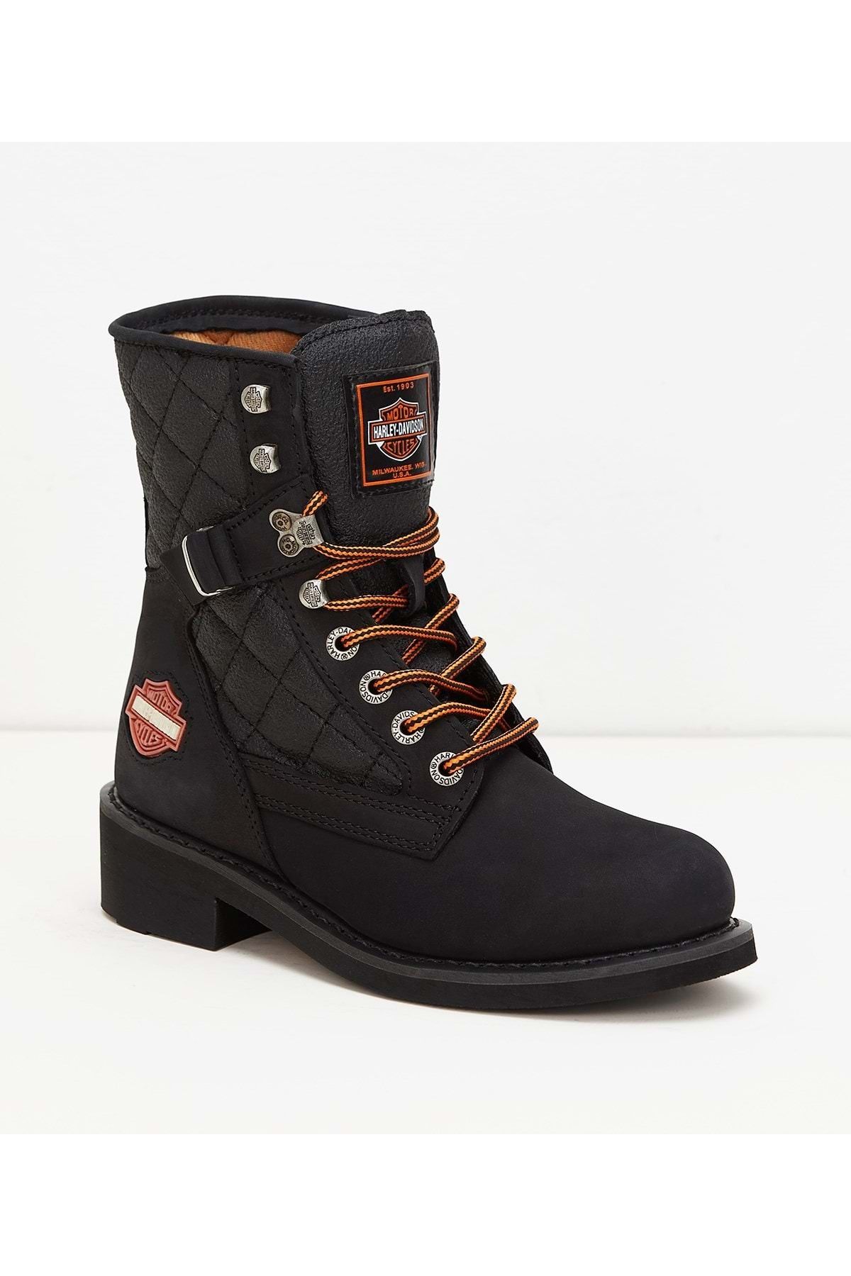 چکمه و بوت مشکی زنانه چرمی نیو کارگر Harley Davidson
