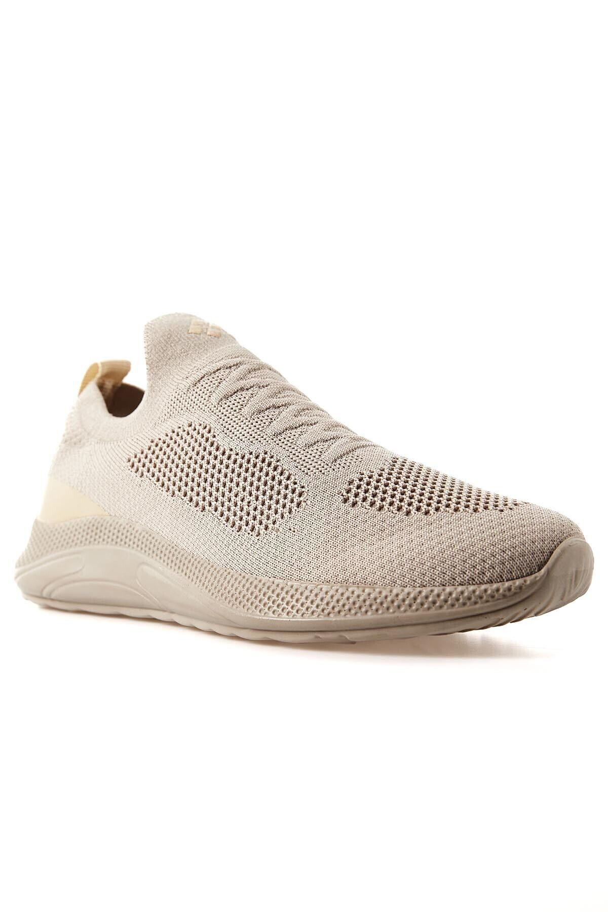 TOMMY LIFE-Beige Men's Sports Shoes - High Sole, Mesh Detail, Light and Flexible - 89120 5