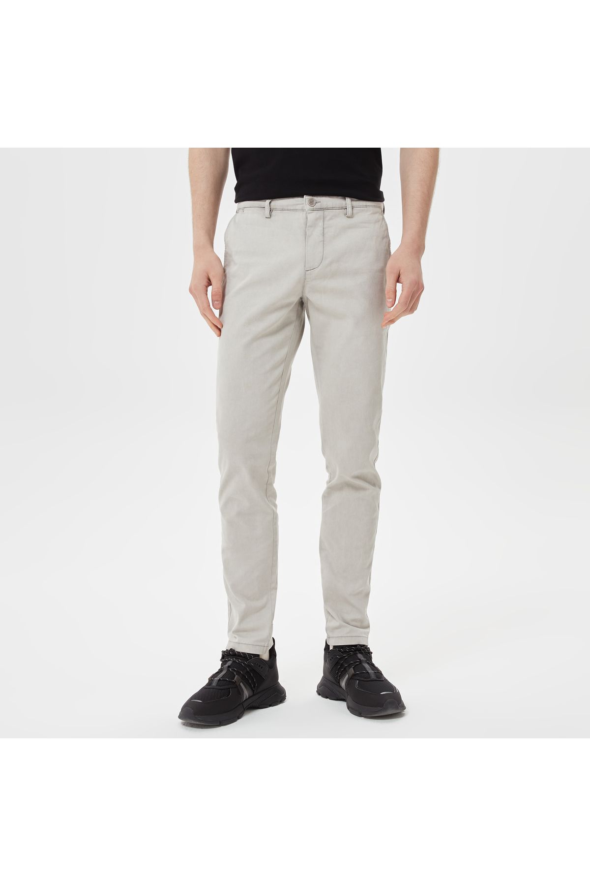 شلوار خاکستری مردانه پنبه ای ارگانیک باریک مناسب Lacoste