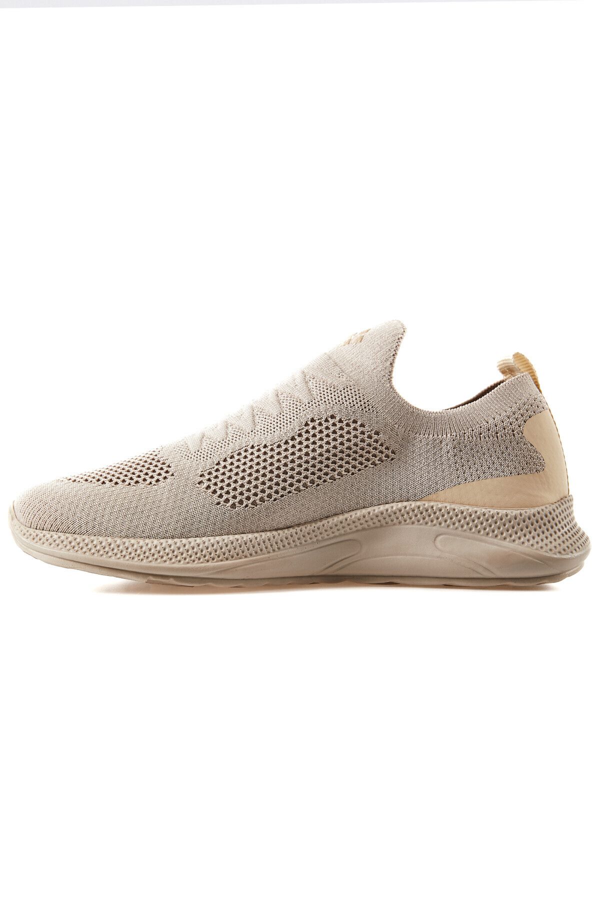 TOMMY LIFE-Beige Men's Sports Shoes - High Sole, Mesh Detail, Light and Flexible - 89120 6