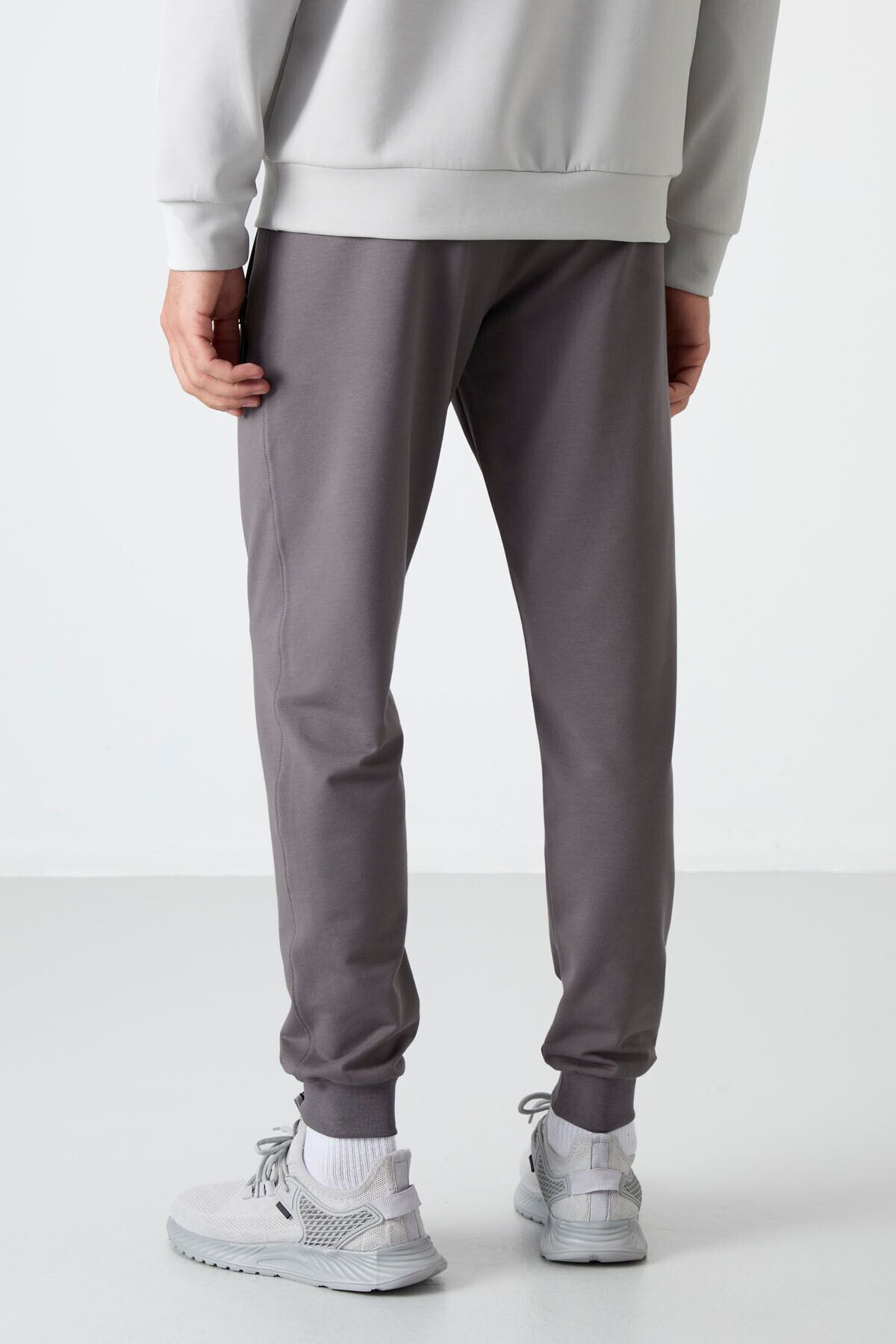 TOMMY LIFE-Men's Jogger Sweatpants - Dark Gray, Zipper and Pocket, Standard Size - 84587 5