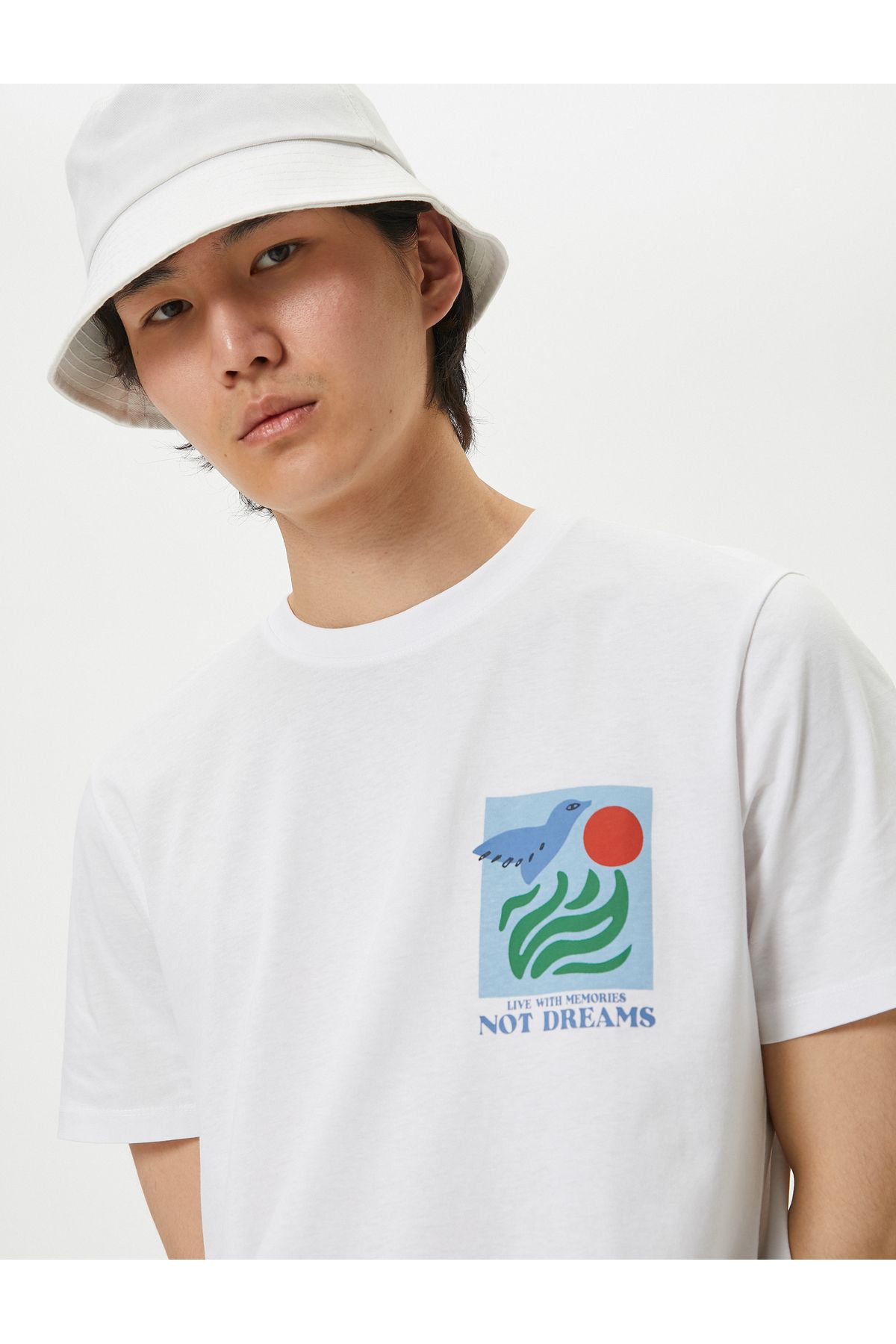 Koton-Printed T-Shirt Crew Neck Short Sleeve Cotton 1