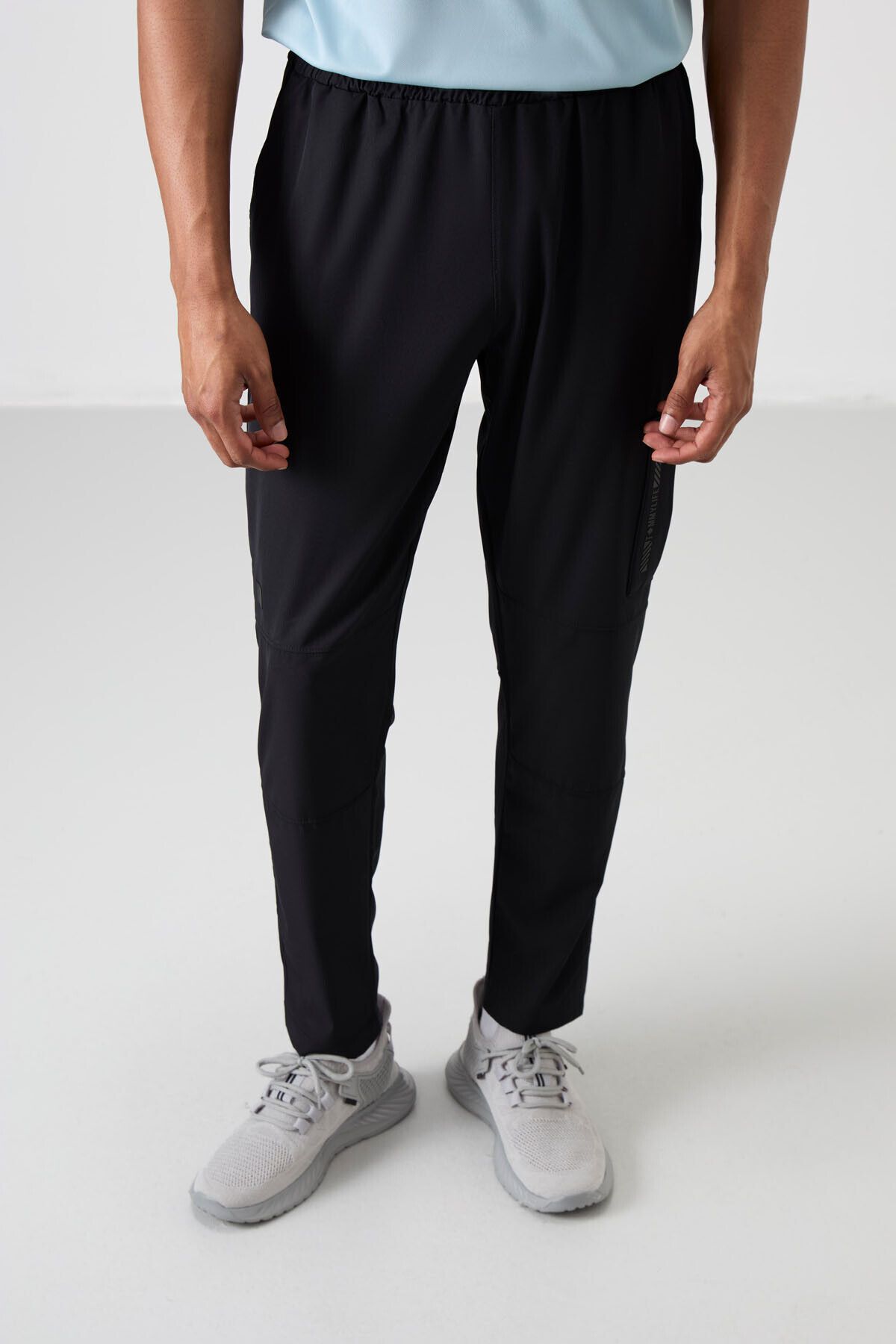 TOMMY LIFE-Black Polyester Thin Soft Comfort Fit Men's Tracksuit Bottom - 82120 4