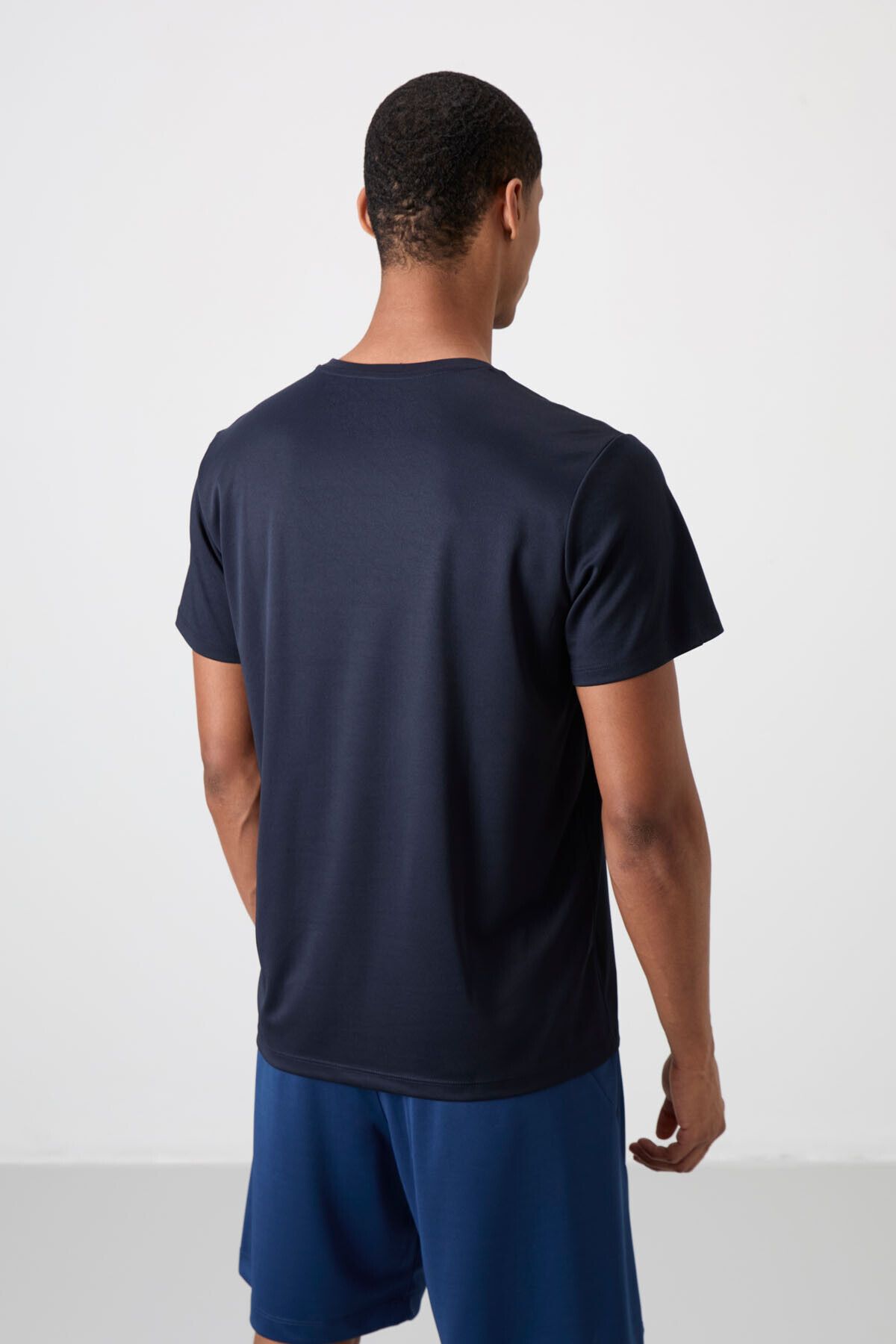 TOMMY LIFE-Navy Blue Polyester - Breathable and Slim Flexible Men's T-Shirt - 88385 5