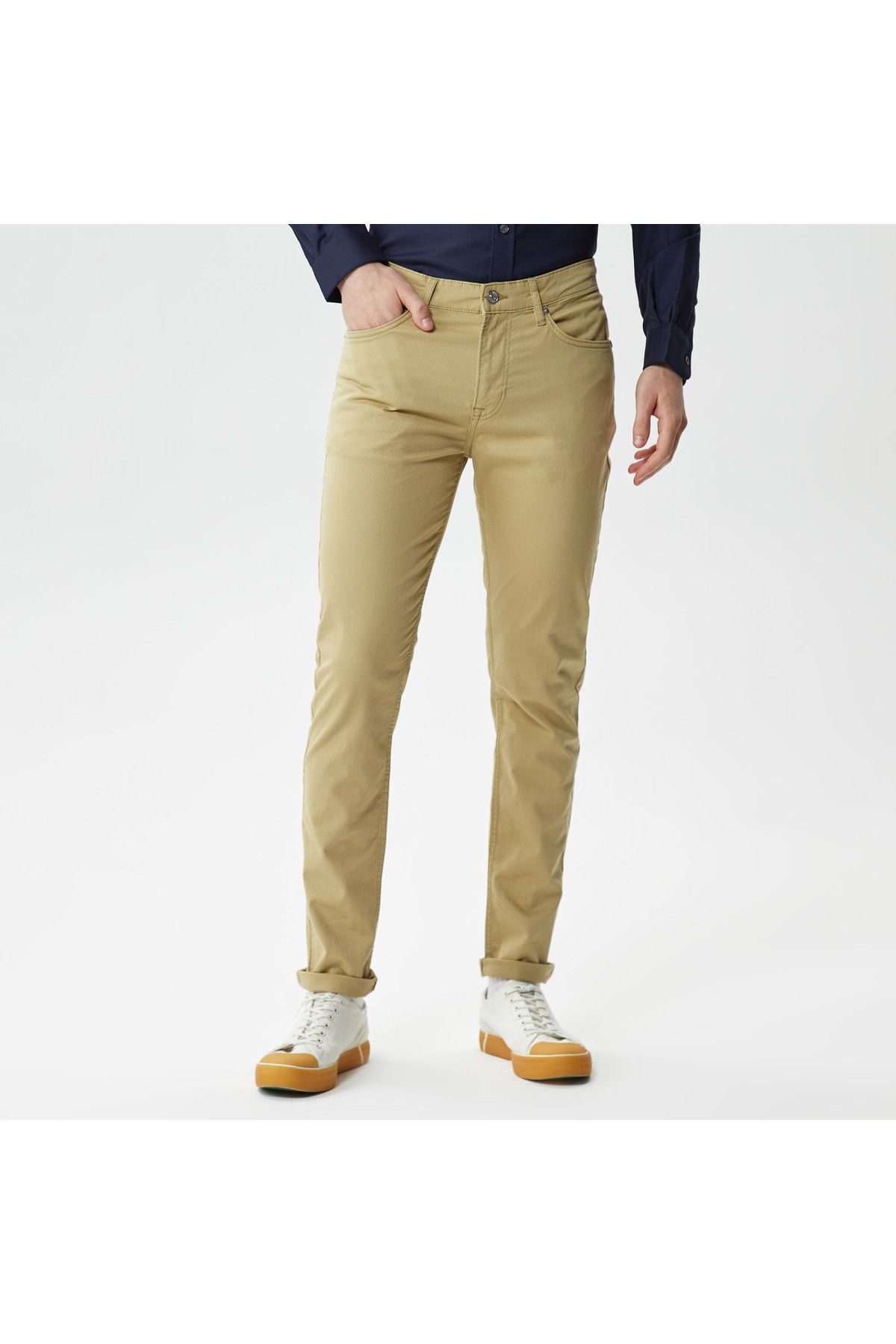 شلوار جین نود مردانه بژ باریک اورجینال Lacoste