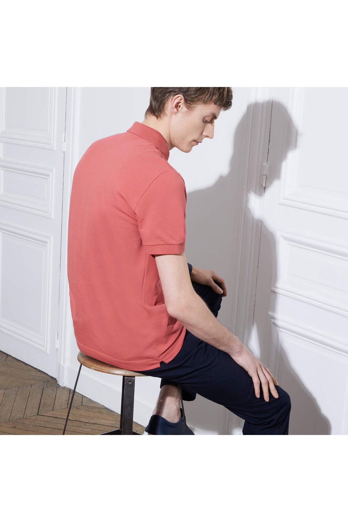 تی شرت یقه پولو صورتی مردانه چوگان به طور منظم پاریس Lacoste