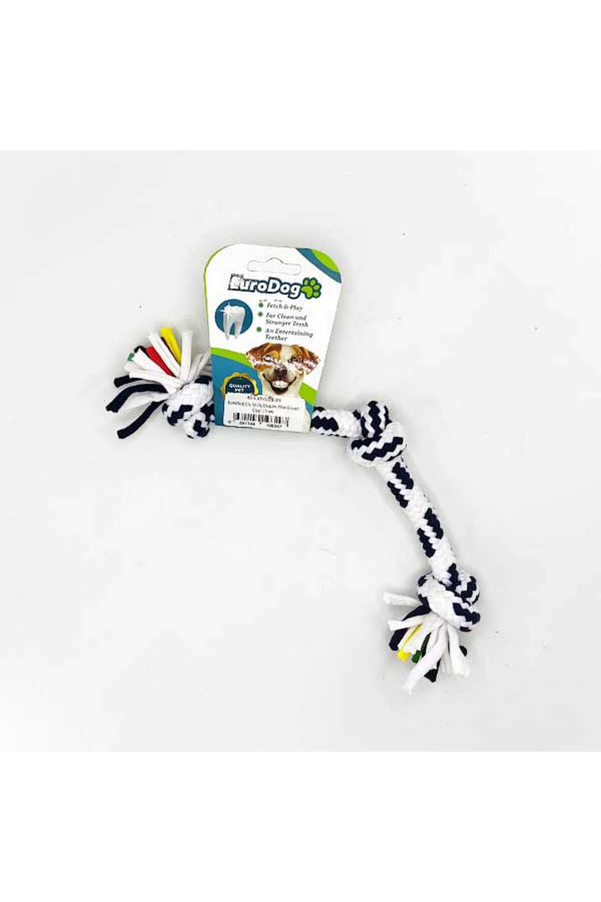 Eurodog Diş İpi Üç Düğüm Mavi Beyaz Çizgi 15 cm YKTSN