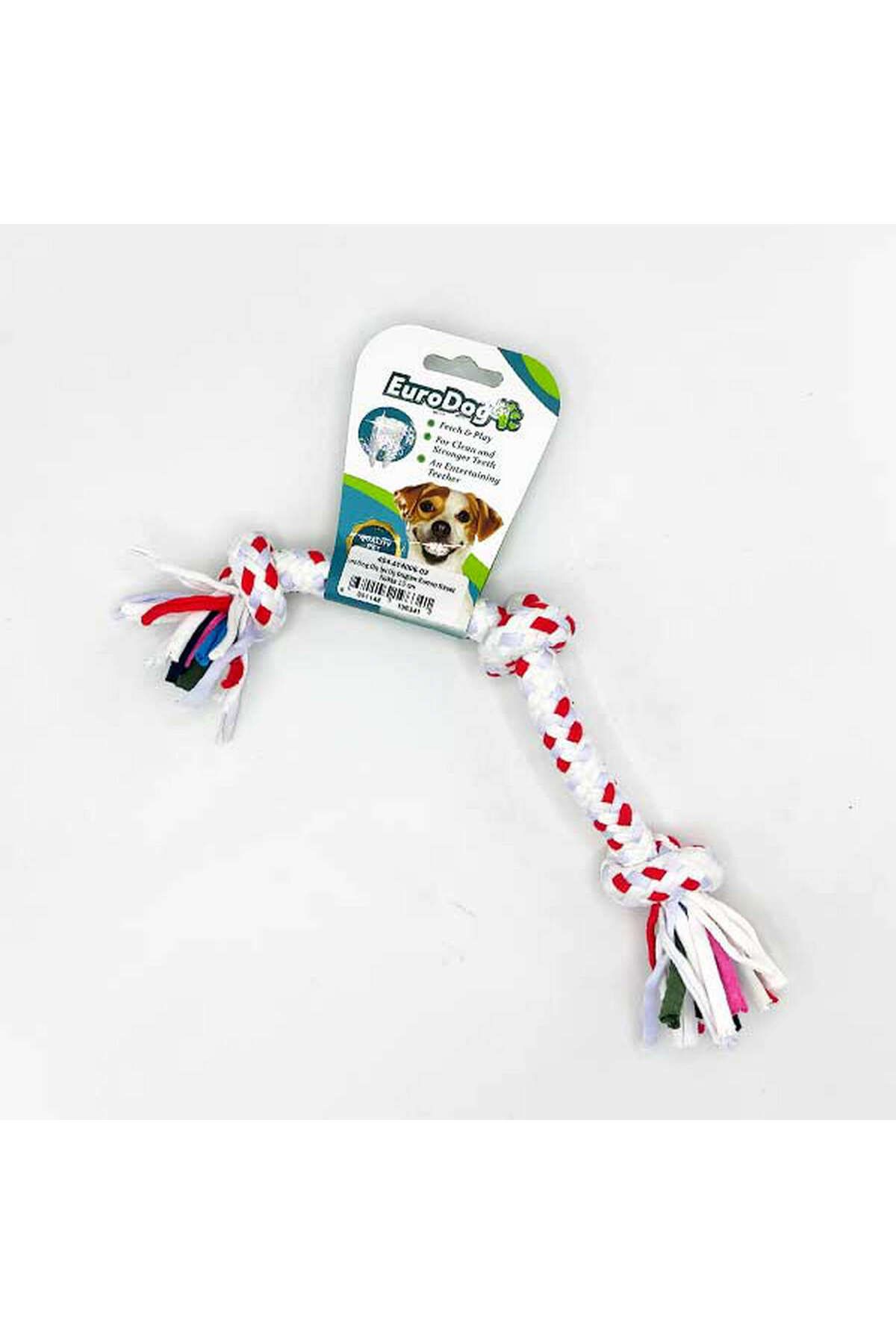 Eurodog Diş İpi Üç Düğüm Kırmızı Beyaz Nokta 15 cm YKTSN