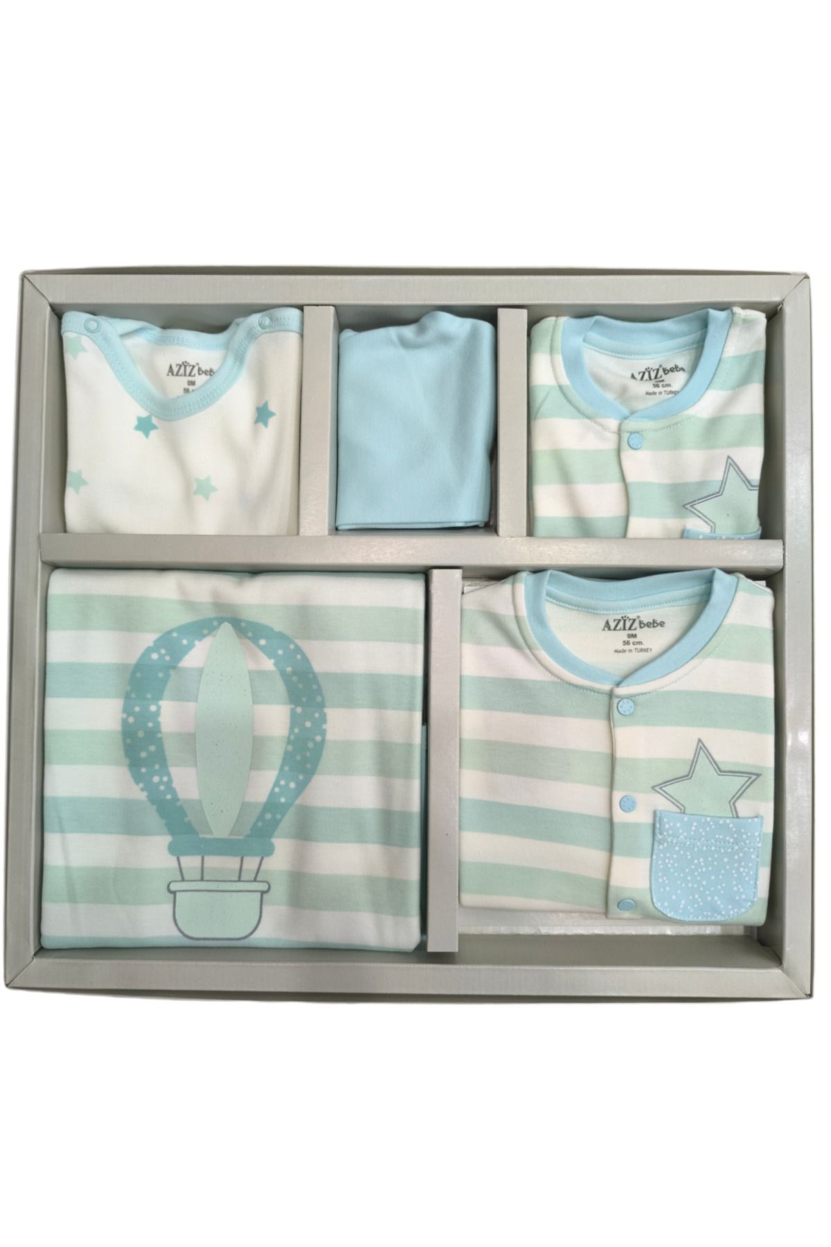 Aziz Bebe-Balloon Patterned 10-Piece Baby Hospital Discharge Bodysuit Set (10 Pieces) 2