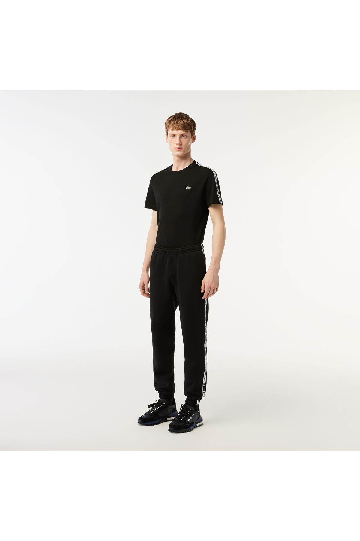 شلوار گرمکن مشکی مردانه لباس های سیاه شش Lacoste