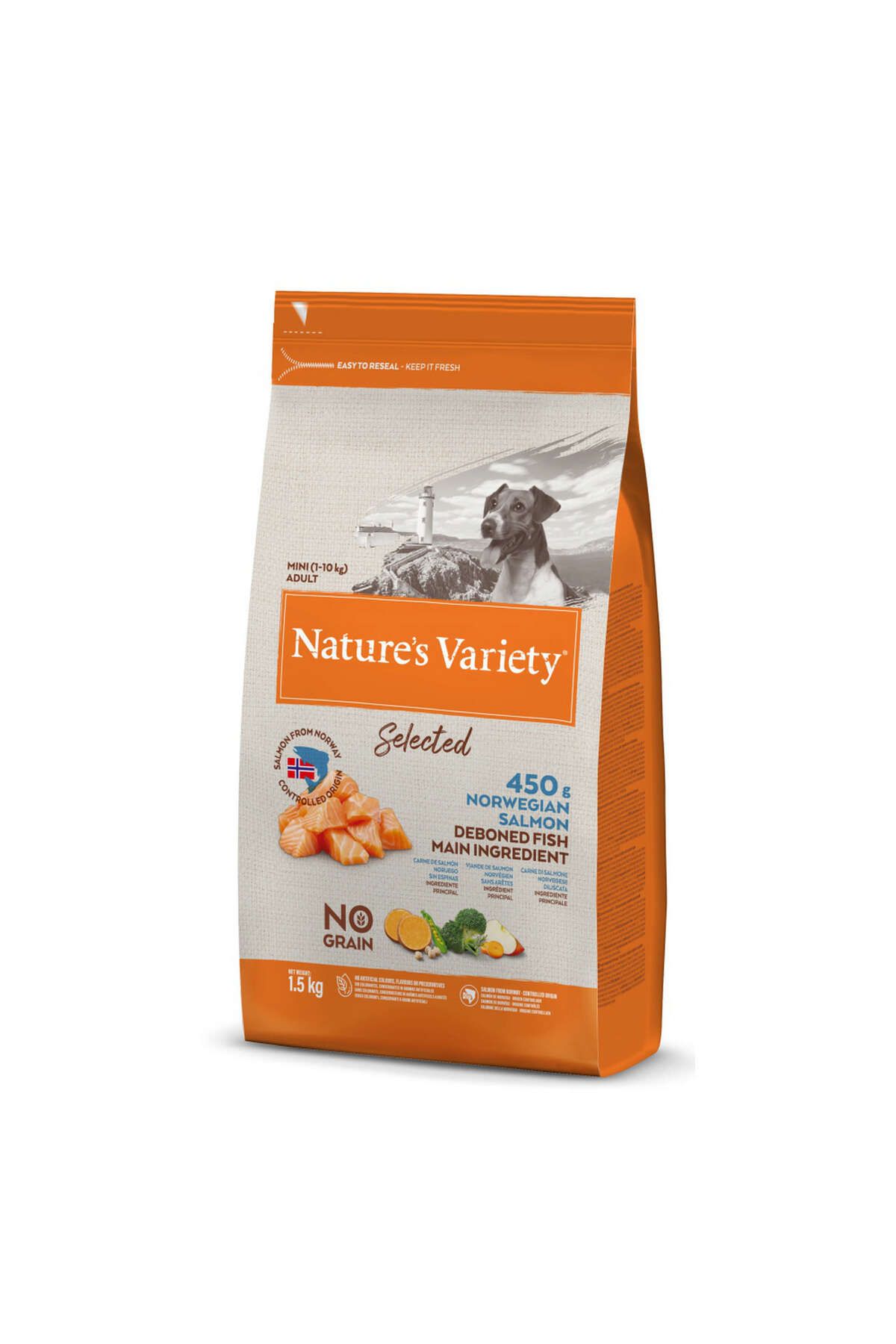 NATURES VARİETY DOG NO SELECTED MINI ADULT NORW. SALMON 1,5KG DRSTR