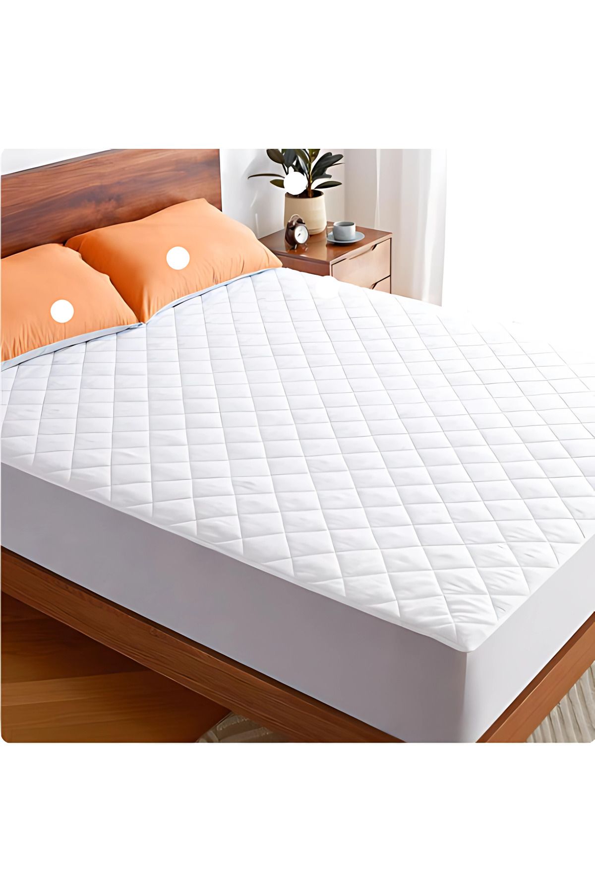 rosfloa rf Kapitone Full Kenar Fitted Sıvı Geçirmez Yatak Koruyucu Pamuklu Alez