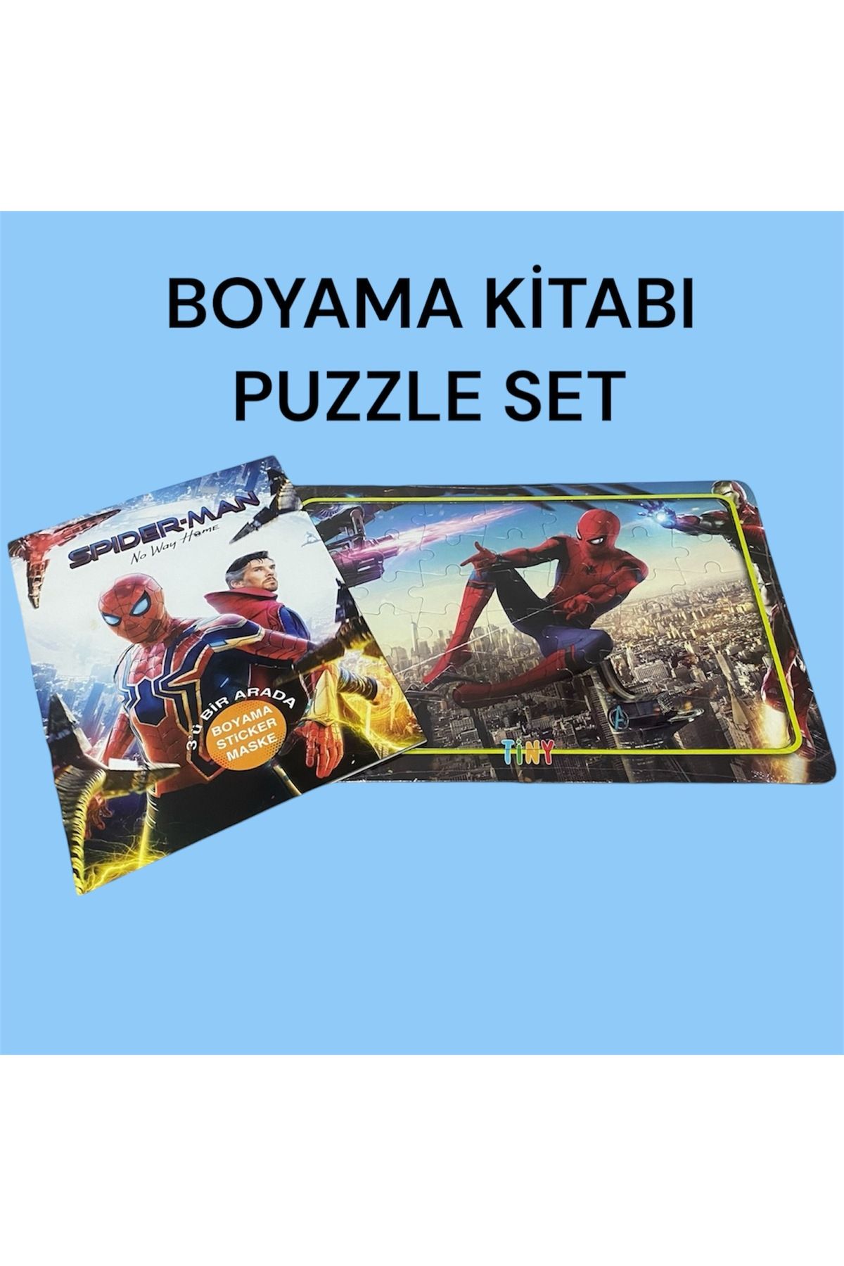 ÖRÜMCEK ADAM PUZZLE YAPBOZ VE BOYAMA KİTABI SET - 2